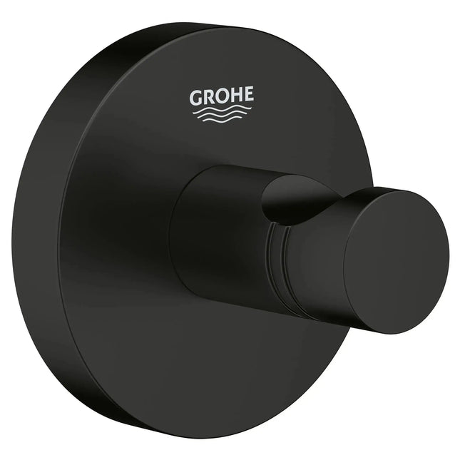 Grohe ESSENTIALS ROBE HOOK Matte Black 403642431 - Plumbing Market