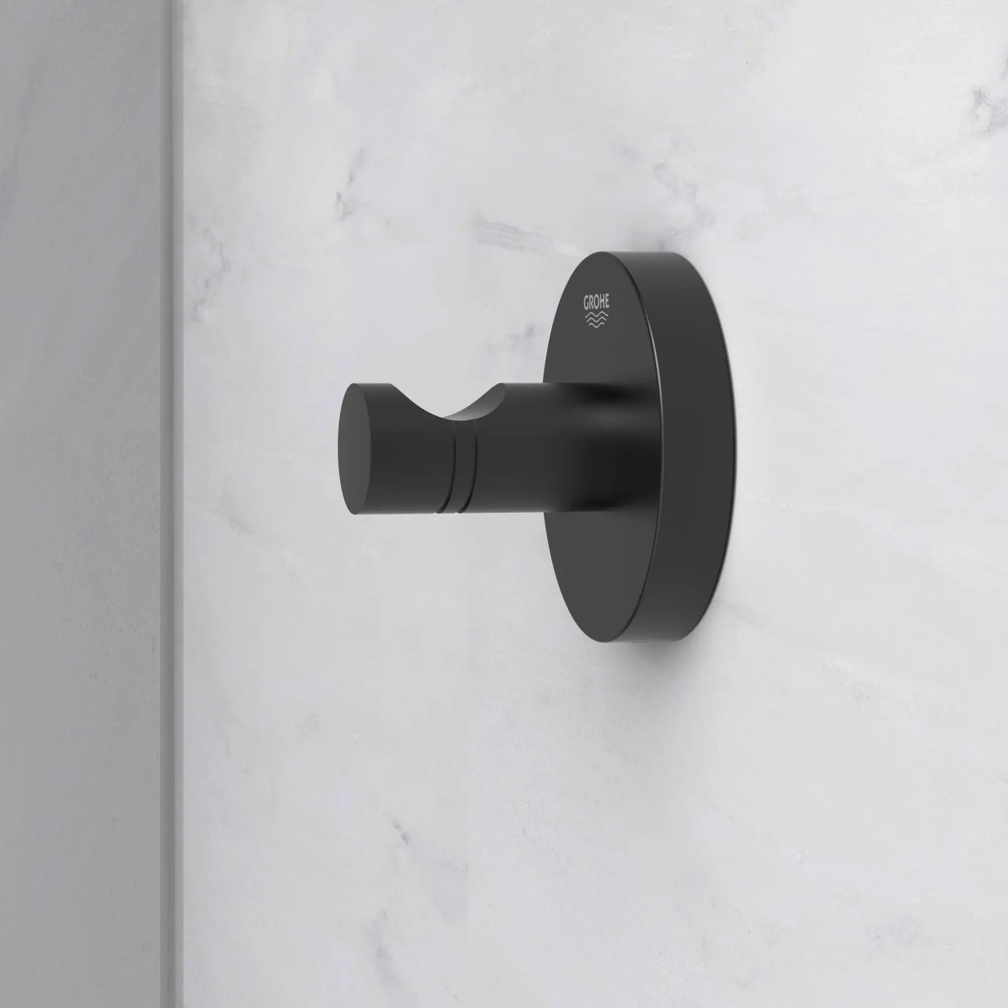 Grohe ESSENTIALS ROBE HOOK Matte Black 403642431 - Plumbing Market