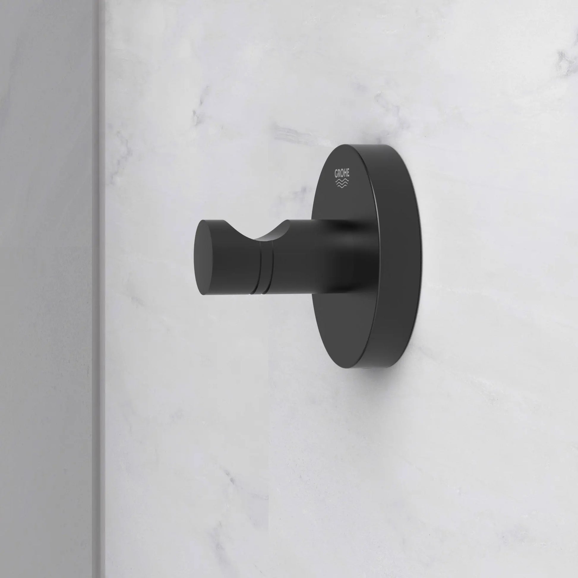 Grohe ESSENTIALS ROBE HOOK Matte Black 403642431 - Plumbing Market