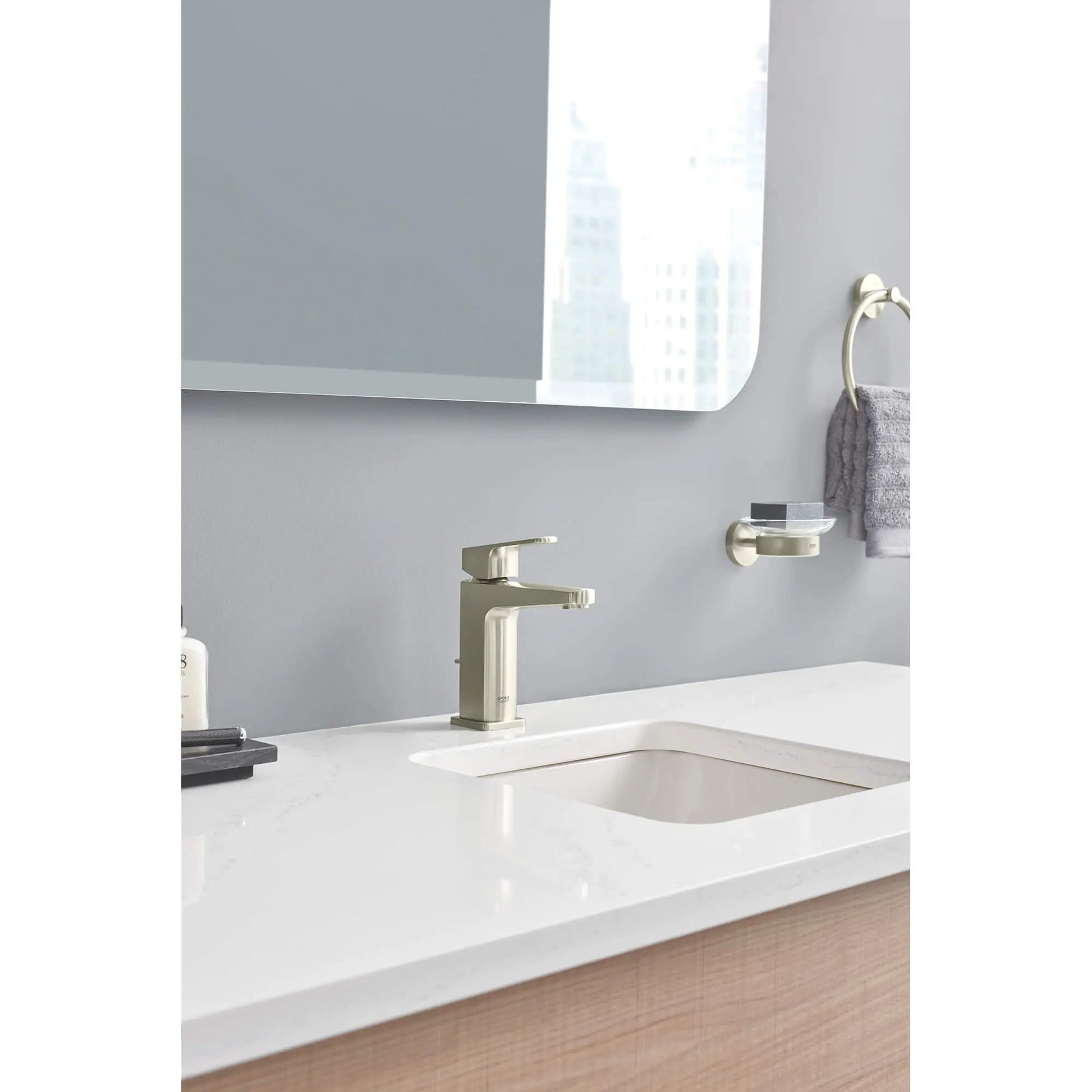 Grohe ESSENTIALS SOAP DISH W.HOLDER  Brushed Nickel 40444EN1 - Plumbing Market