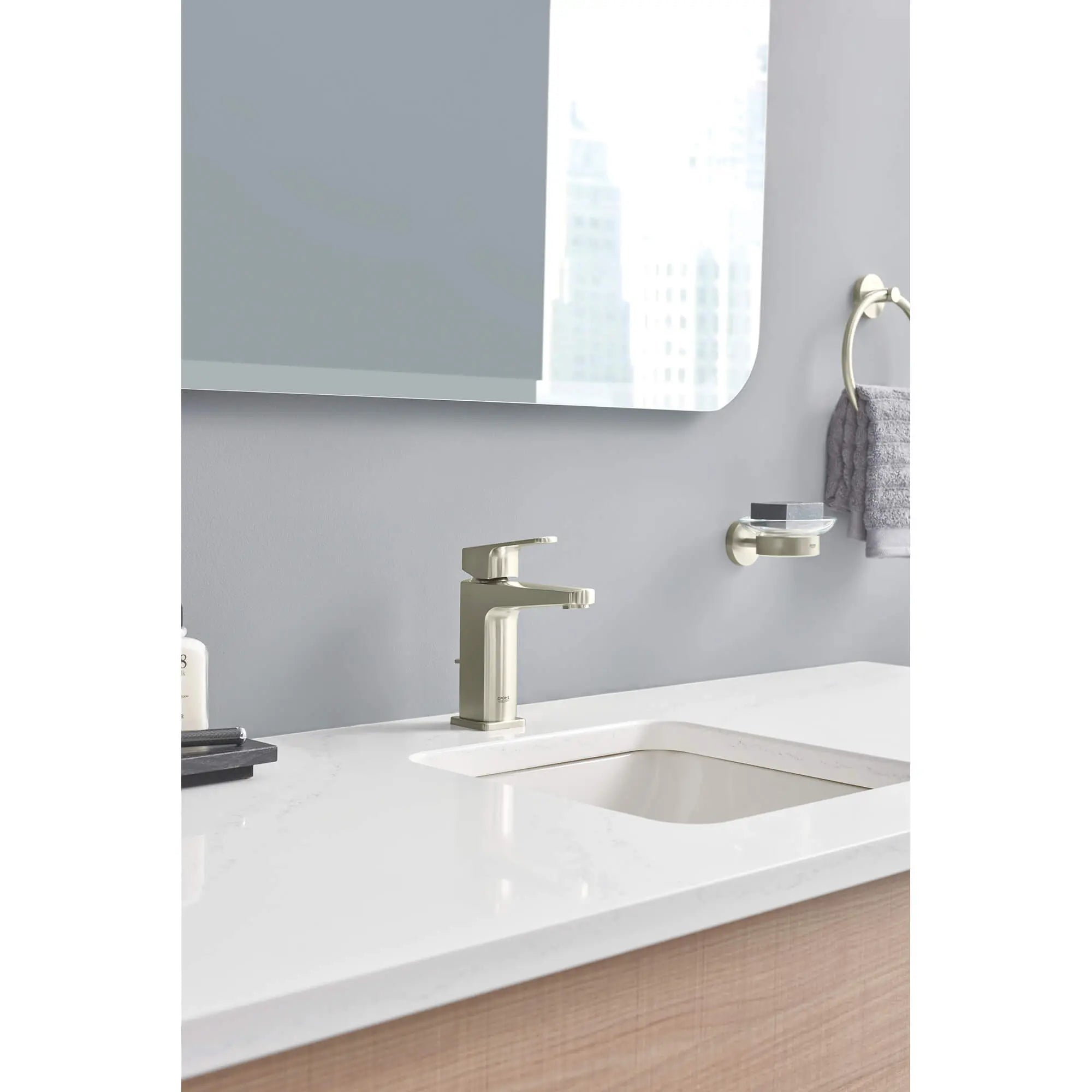 Grohe ESSENTIALS SOAP DISH W.HOLDER  Brushed Nickel 40444EN1 - Plumbing Market