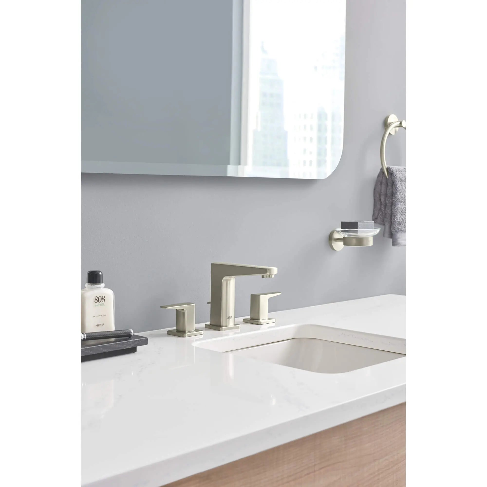 Grohe ESSENTIALS SOAP DISH W.HOLDER  Brushed Nickel 40444EN1 - Plumbing Market