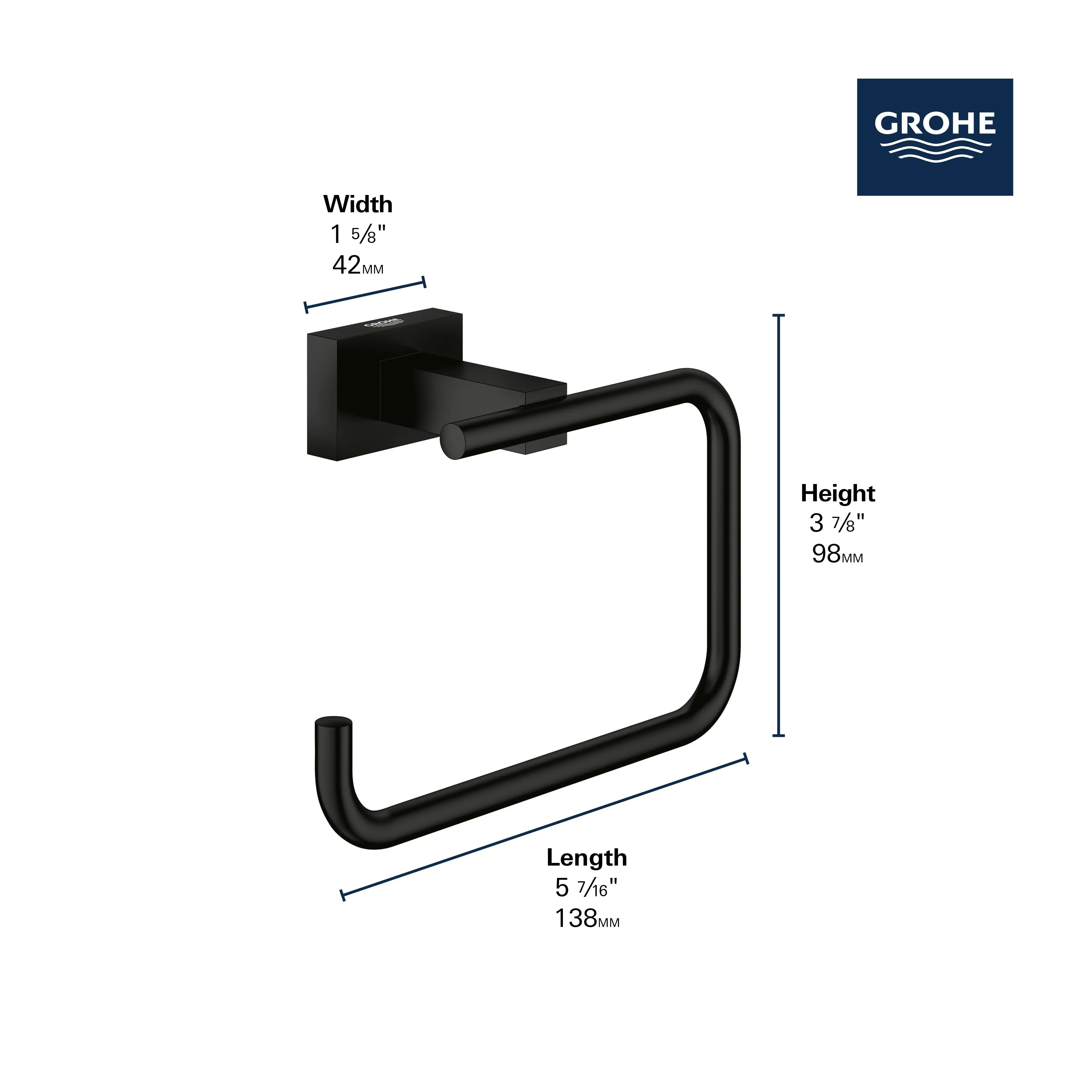 Grohe ESSENTIALS TOILET PAPER HOLDER CHROME  Chrome 40507001 - Plumbing Market