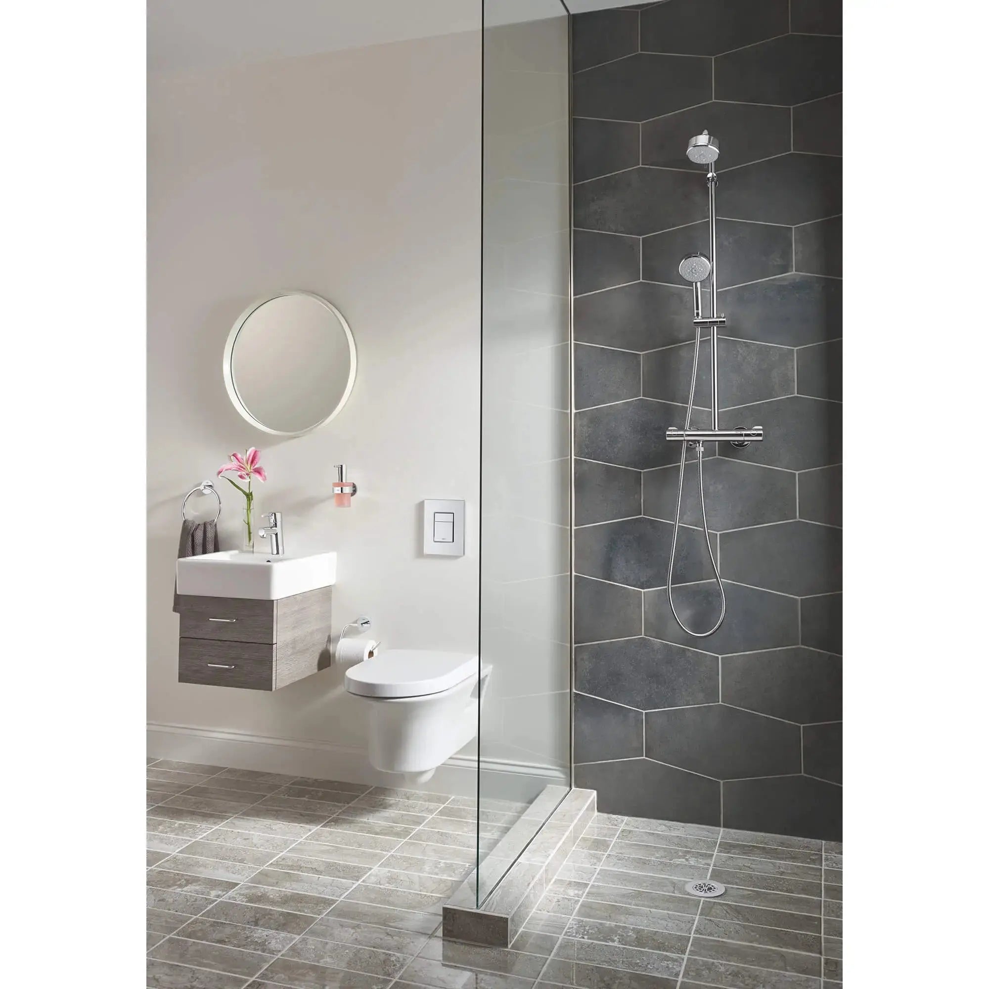Grohe ESSENTIALS TOILET PAPER HOLDER W/O COVER  Chrome 40689001 - Plumbing Market
