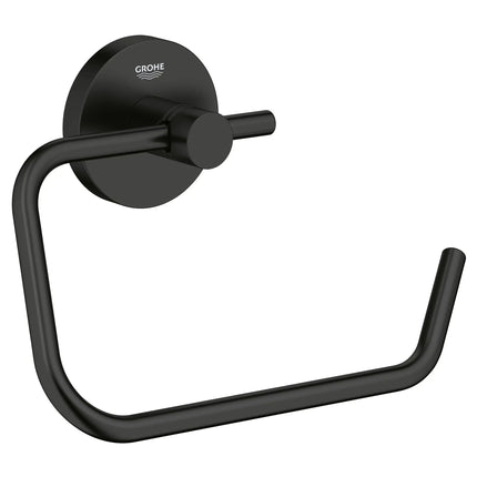 Grohe ESSENTIALS TOILET PAPER HOLDER W/O COVER Matte Black 406892431 - Plumbing Market