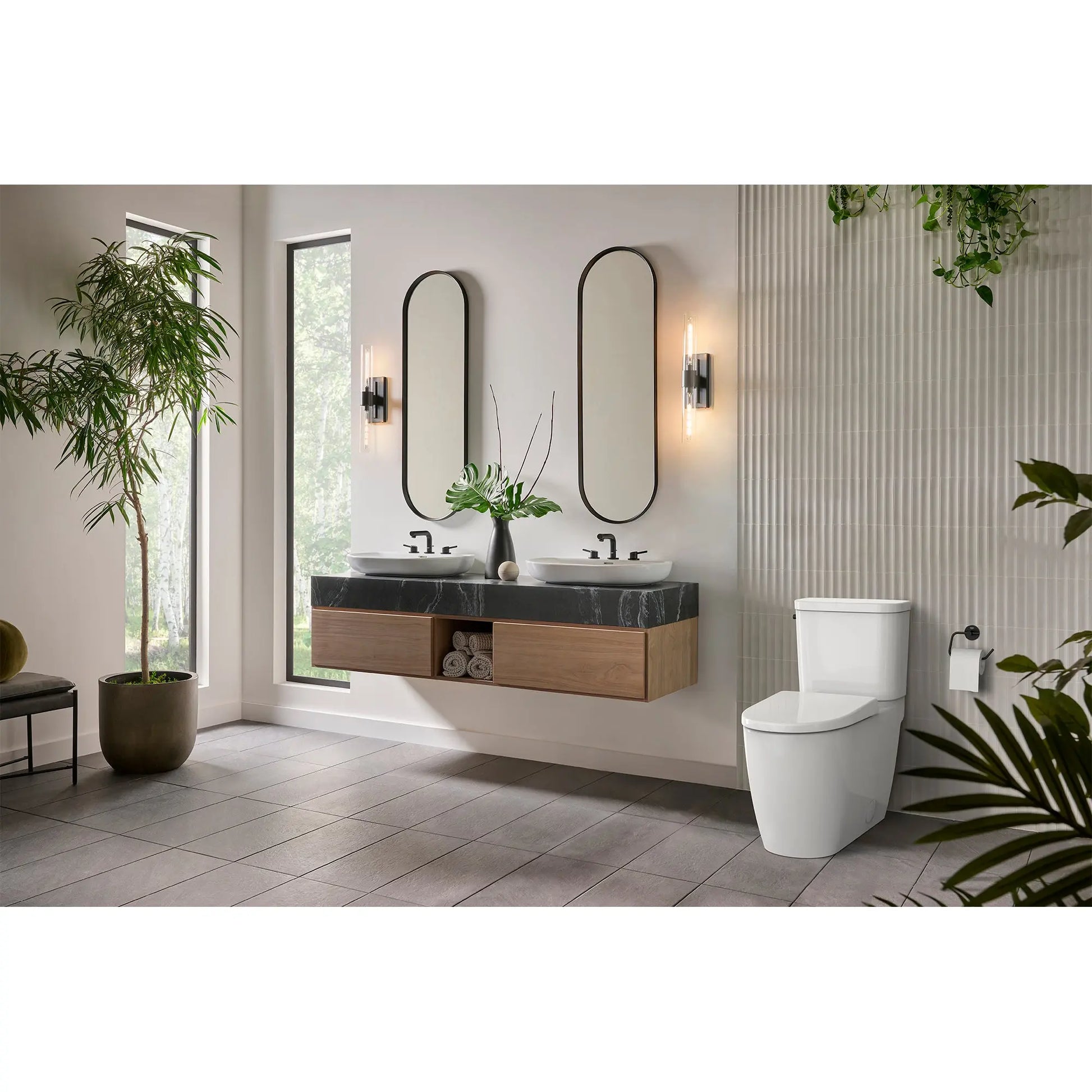 Grohe ESSENTIALS TOILET PAPER HOLDER W/O COVER Matte Black 406892431 - Plumbing Market
