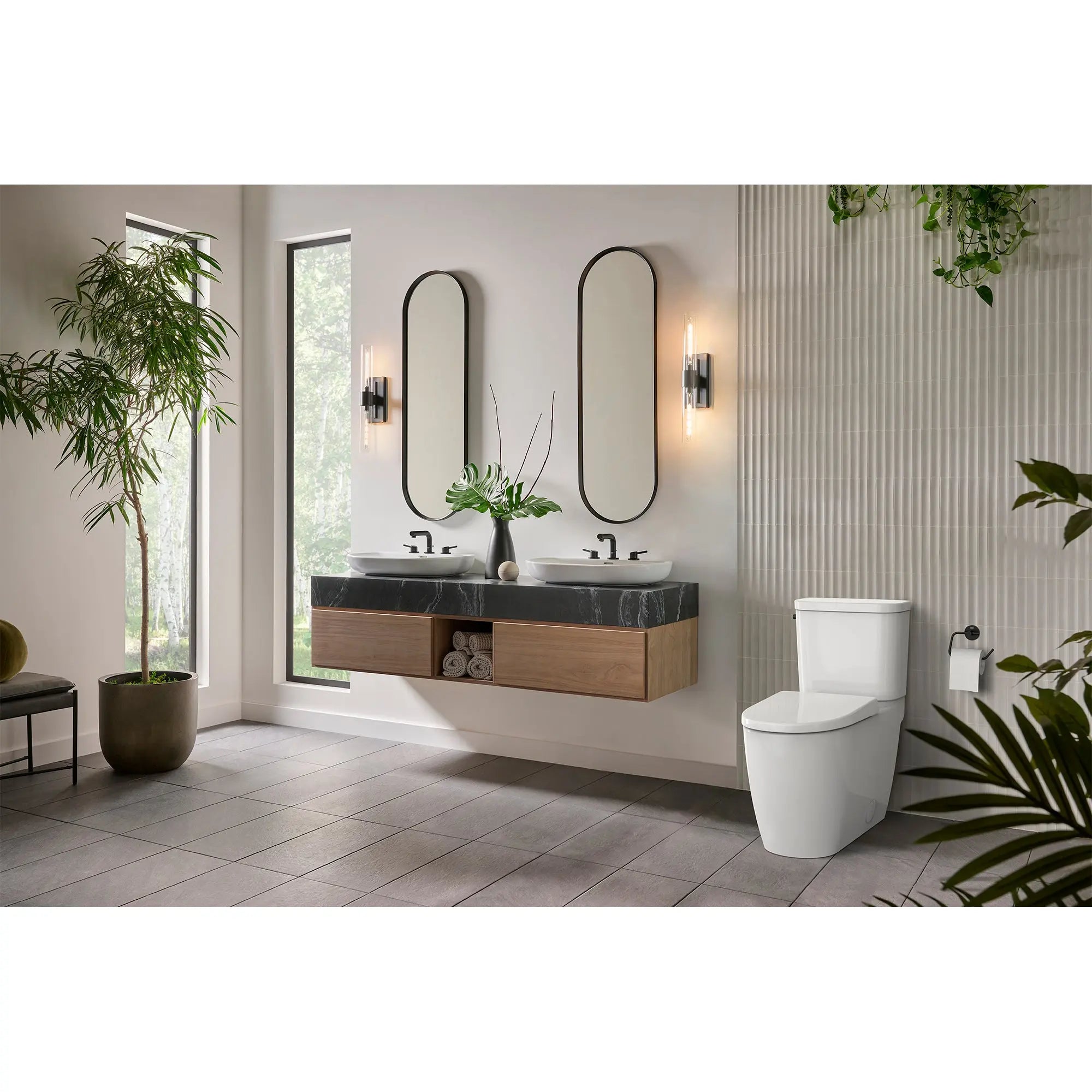 Grohe ESSENTIALS TOILET PAPER HOLDER W/O COVER Matte Black 406892431 - Plumbing Market
