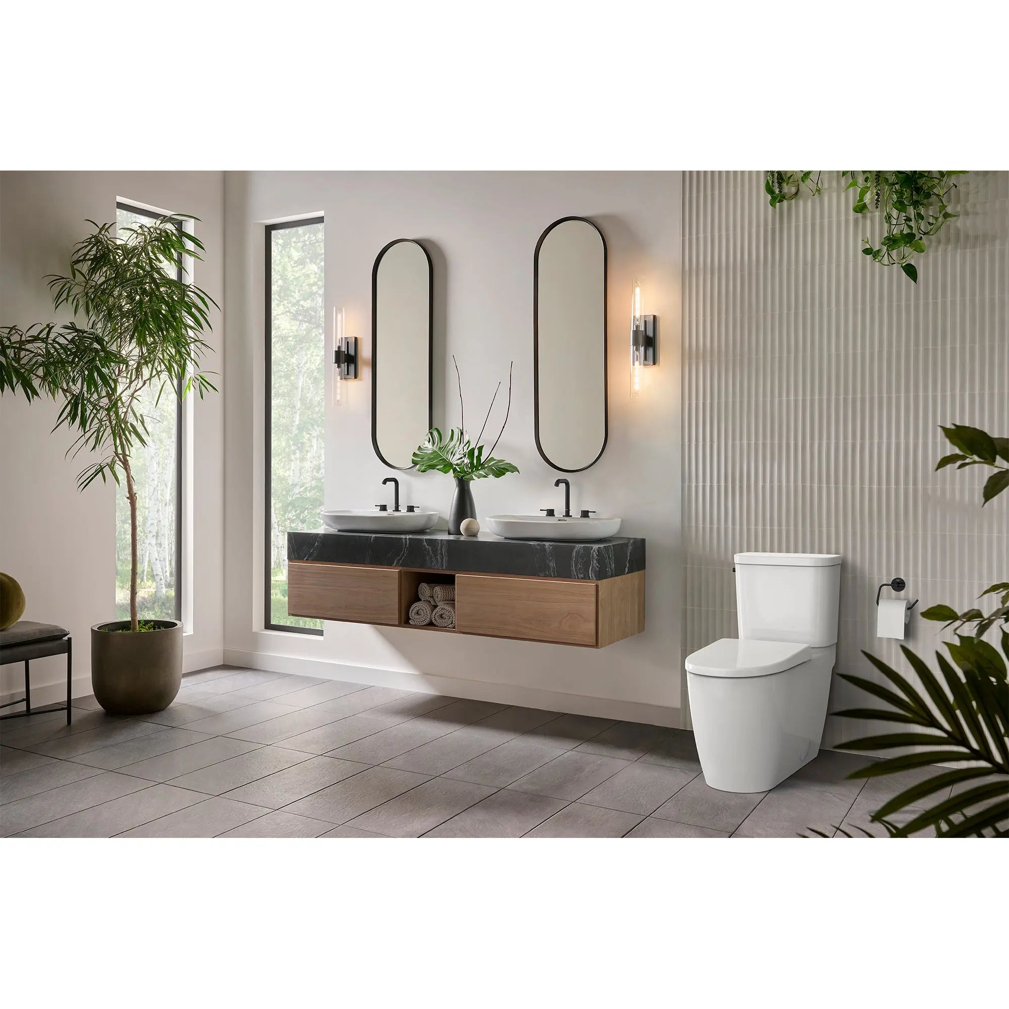 Grohe ESSENTIALS TOILET PAPER HOLDER W/O COVER Matte Black 406892431 - Plumbing Market