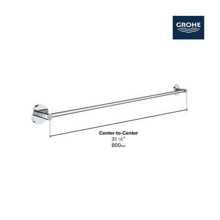 Grohe ESSENTIALS TOWEL RAIL 32IN - BRNI  Brushed Nickel 40386EN1 - Plumbing Market