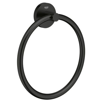Grohe ESSENTIALS TOWL RING Matte Black 403652431 - Plumbing Market