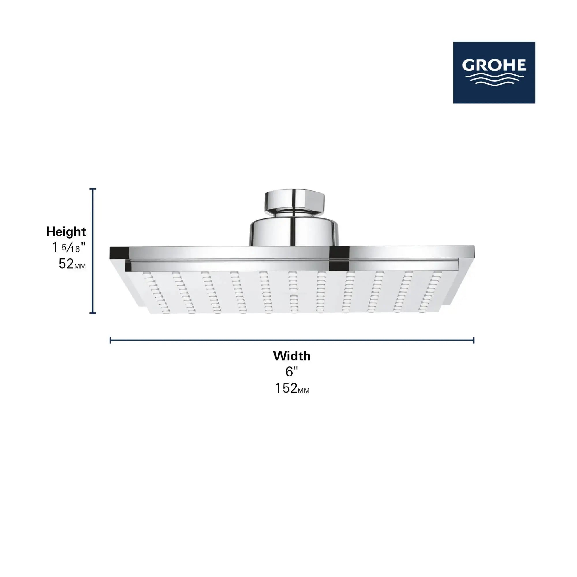 Grohe EUPHORIA CUBE 152 HEADSHOWER 6,6L US  Brushed Nickel 26468EN0 - Plumbing Market