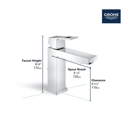 Grohe EUROCUBE 1H SINK M 1.5GPM Matte Black 236702430 - Plumbing Market