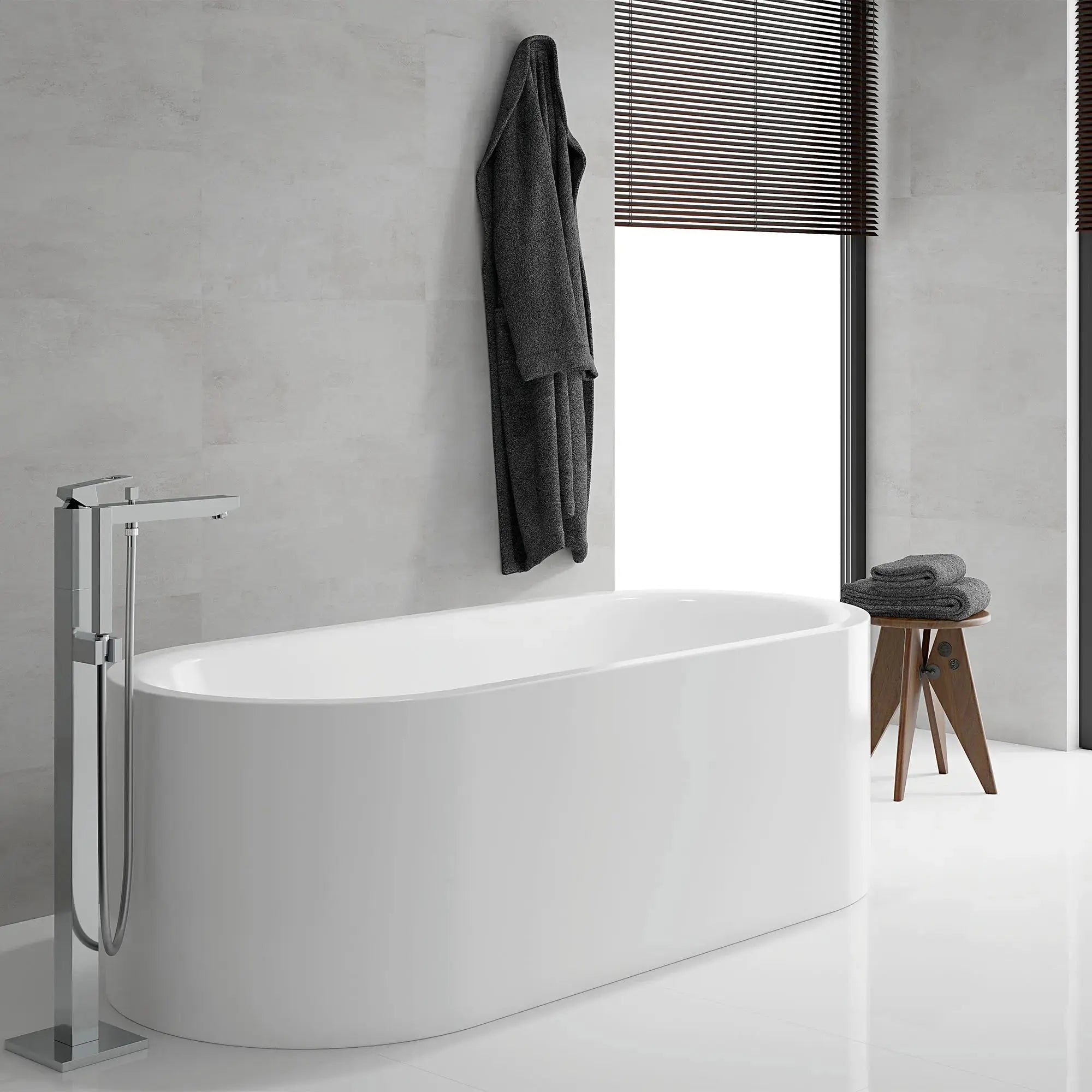 Grohe EUROCUBE BATH MIXER FLOOR MOUNTED  Chrome 23672001 - Plumbing Market