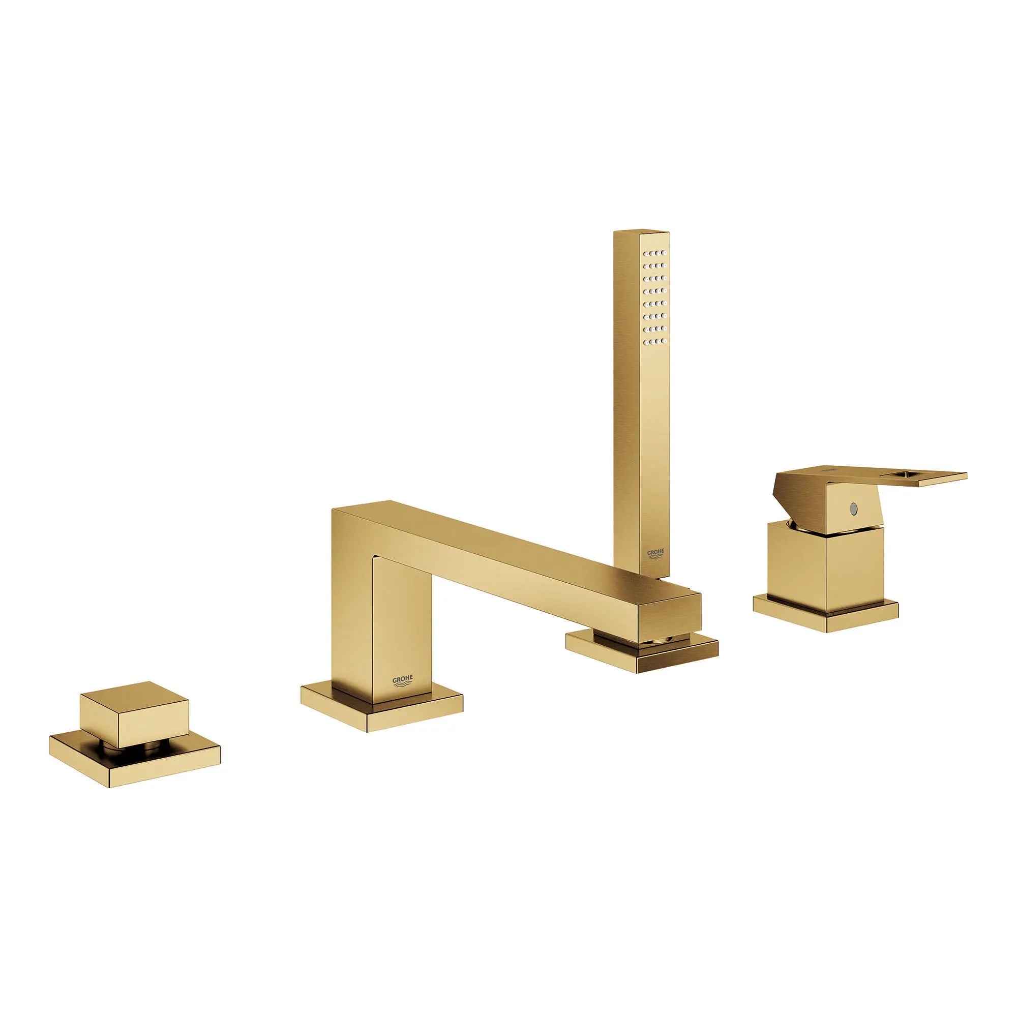 Grohe EUROCUBE FOUR-HOLE TUB FILLER WITH HS  Brushed Cool Sunrise 19897GN1 - Plumbing Market