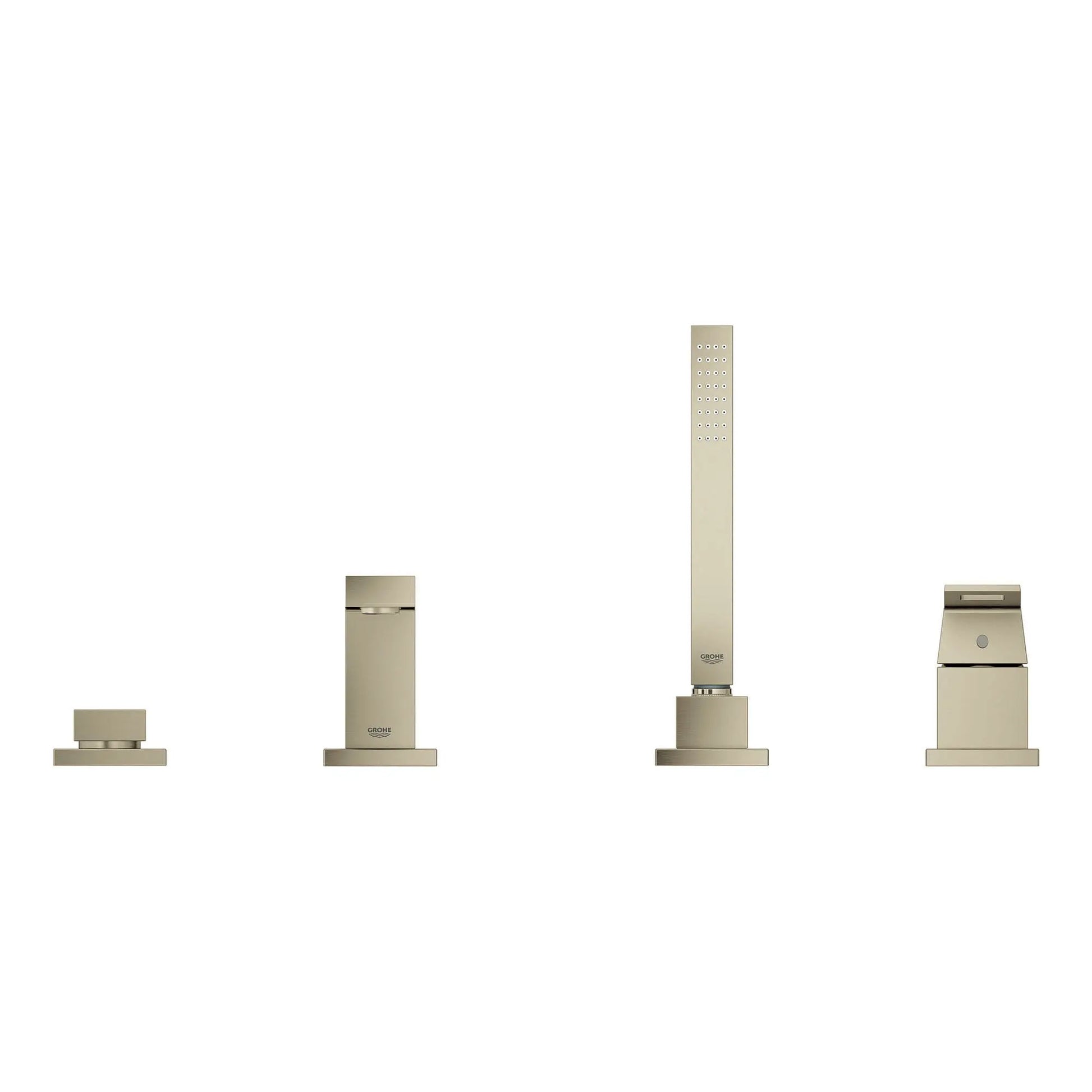 Grohe EUROCUBE FOUR-HOLE TUB FILLER WITH HS  Brushed Nickel 19897EN1 - Plumbing Market