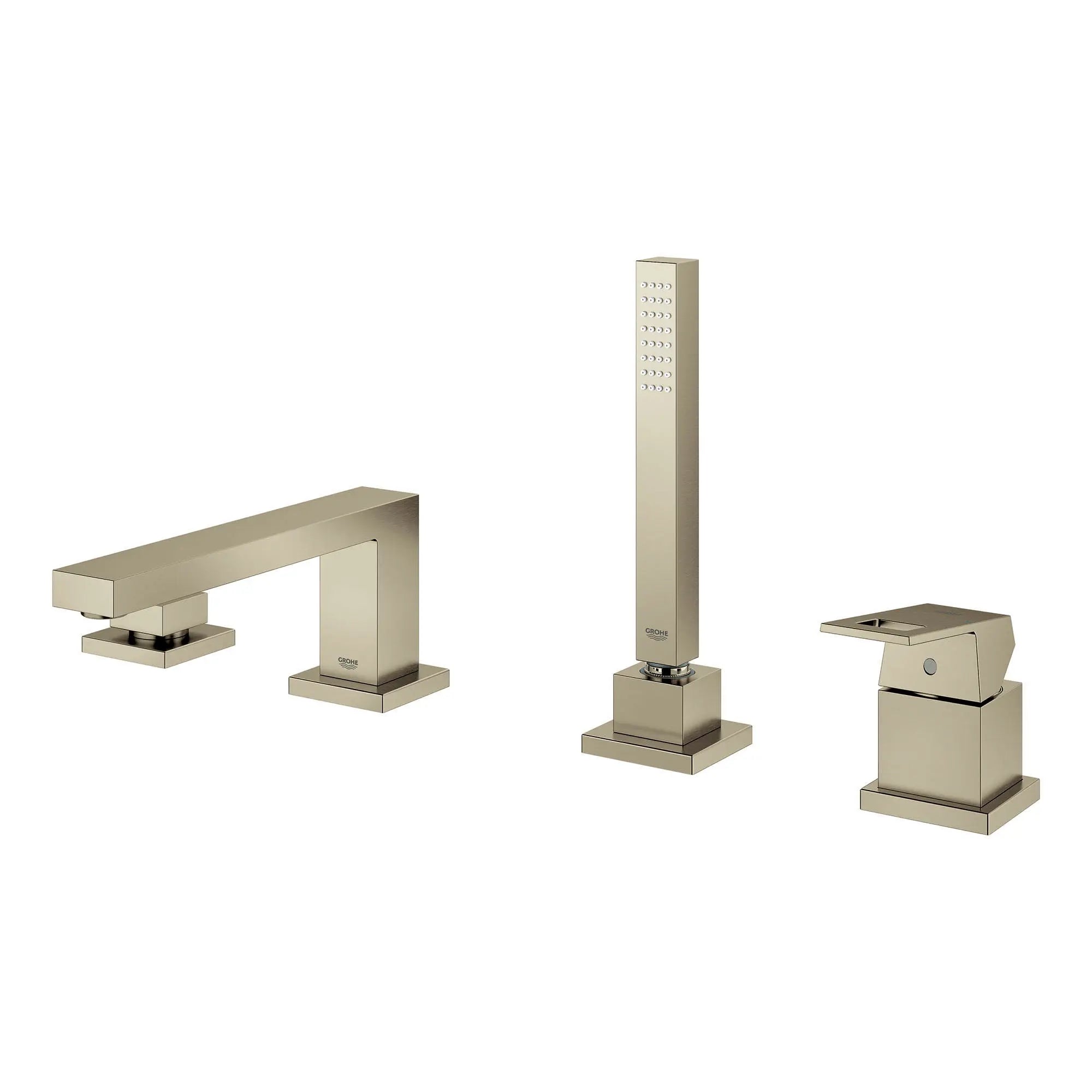 Grohe EUROCUBE FOUR-HOLE TUB FILLER WITH HS  Brushed Nickel 19897EN1 - Plumbing Market