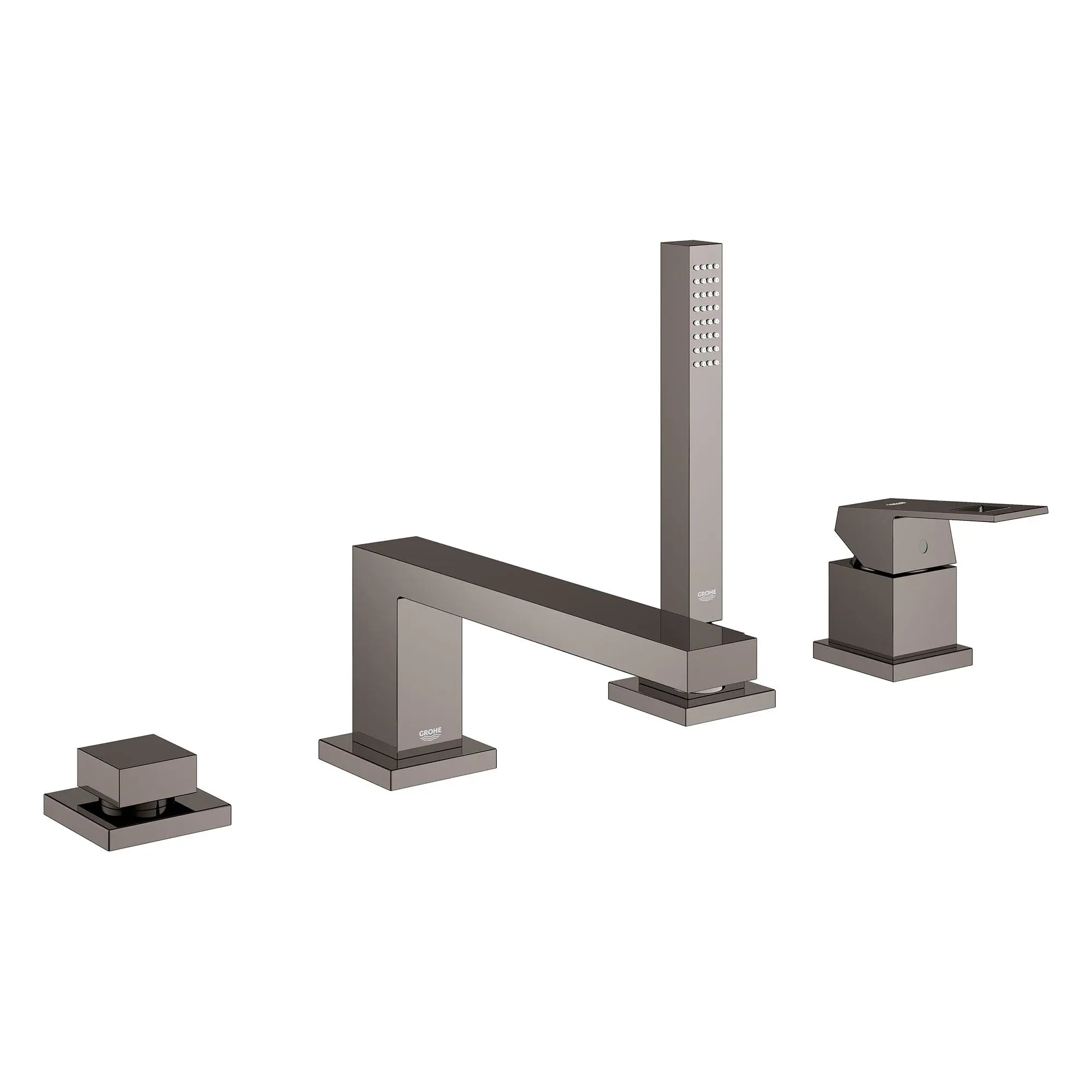 Grohe EUROCUBE FOUR-HOLE TUB FILLER WITH HS  Hard Graphite 19897A01 - Plumbing Market