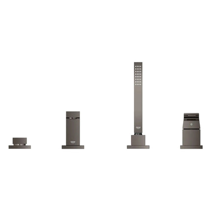 Grohe EUROCUBE FOUR-HOLE TUB FILLER WITH HS  Hard Graphite 19897A01 - Plumbing Market