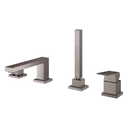 Grohe EUROCUBE FOUR-HOLE TUB FILLER WITH HS  Hard Graphite 19897A01 - Plumbing Market