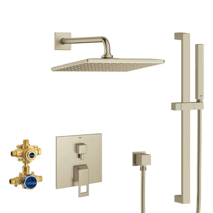 Grohe EUROCUBE PBV RAIN SHWR SET 1.75GPM US  Brushed Nickel 29432EN0 - Plumbing Market