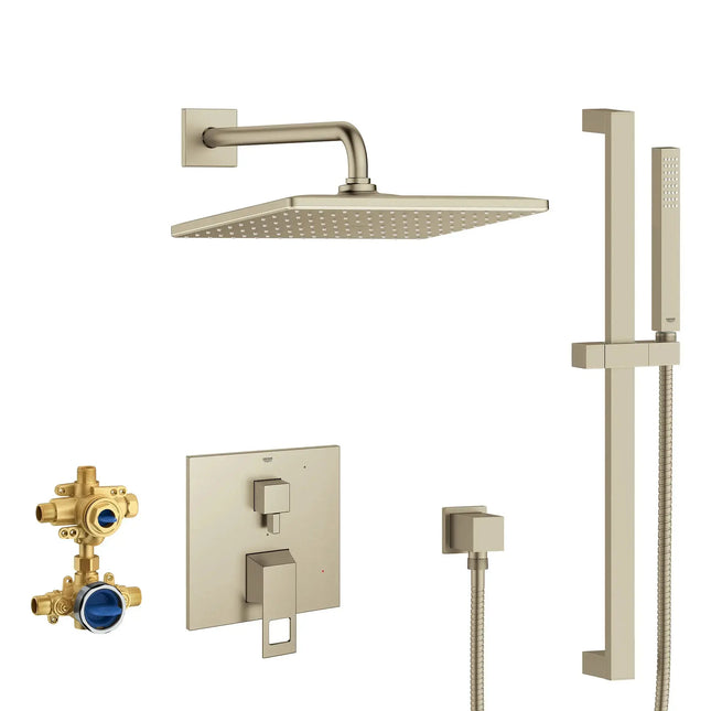 Grohe EUROCUBE PBV RAIN SHWR SET 1.75GPM US  Brushed Nickel 29432EN0 - Plumbing Market