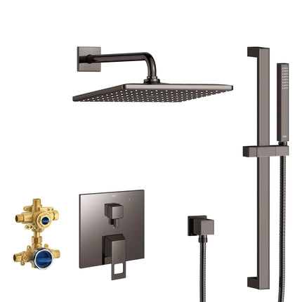 Grohe EUROCUBE PBV RAIN SHWR SET 1.75GPM US  Hard Graphite 29432A00 - Plumbing Market
