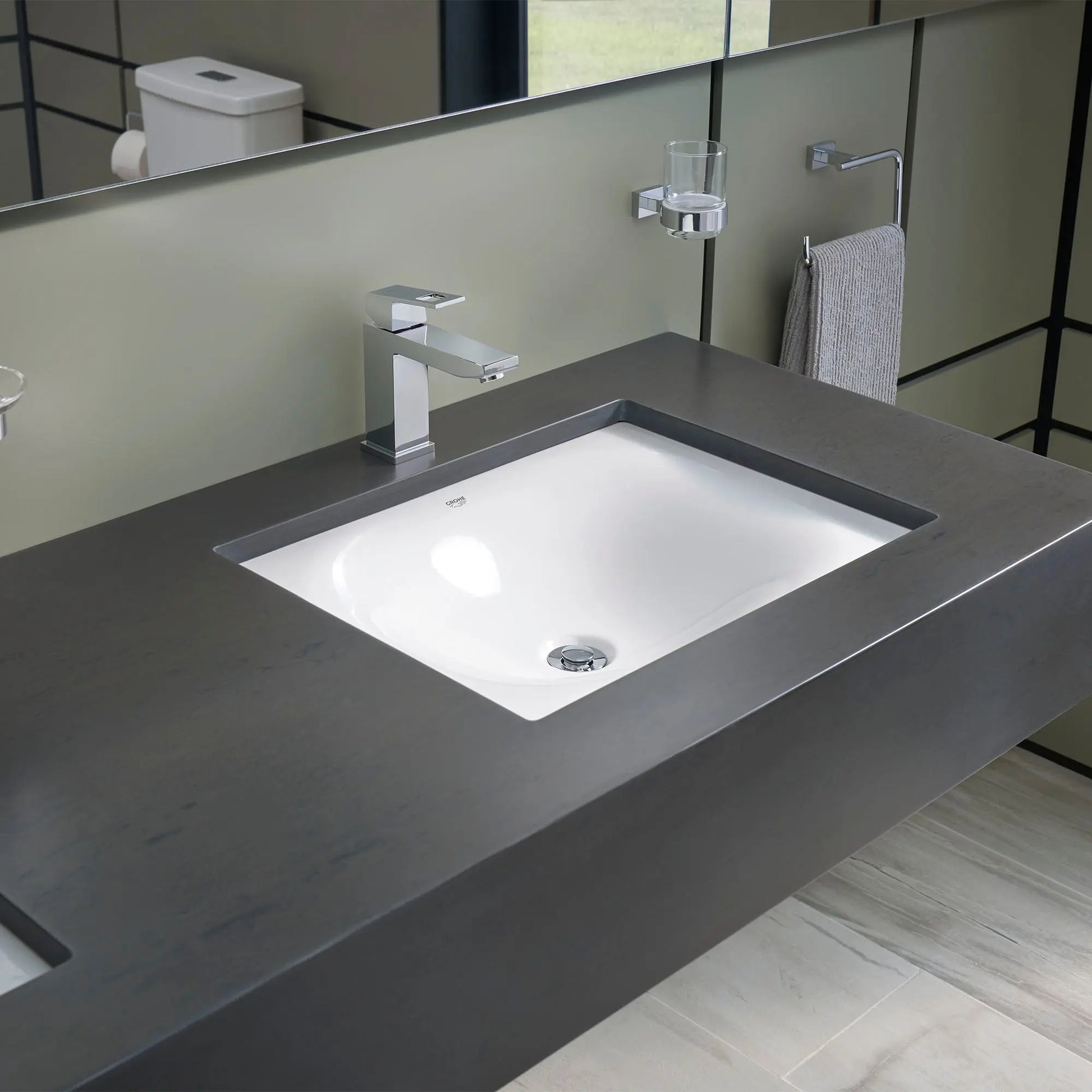 Grohe EUROCUBE SINGLE-HANDLE BATHROOM FAUCET M  Brushed Cool Sunrise 23670GN0 - Plumbing Market