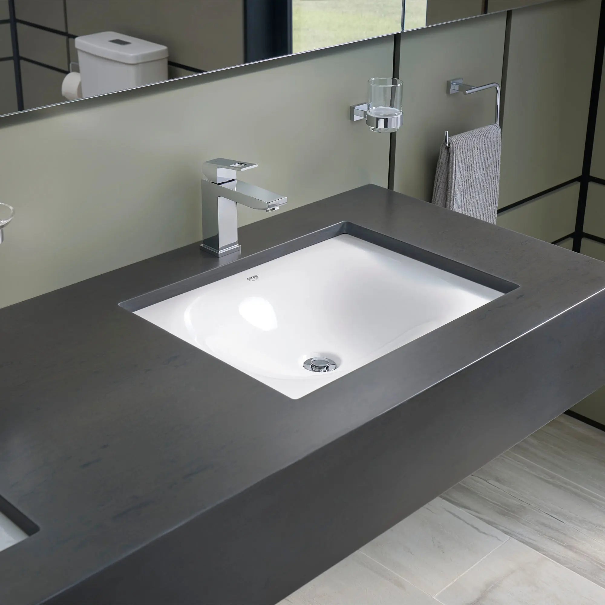 Grohe EUROCUBE SINGLE-HANDLE BATHROOM FAUCET M  Brushed Cool Sunrise 23670GN0 - Plumbing Market