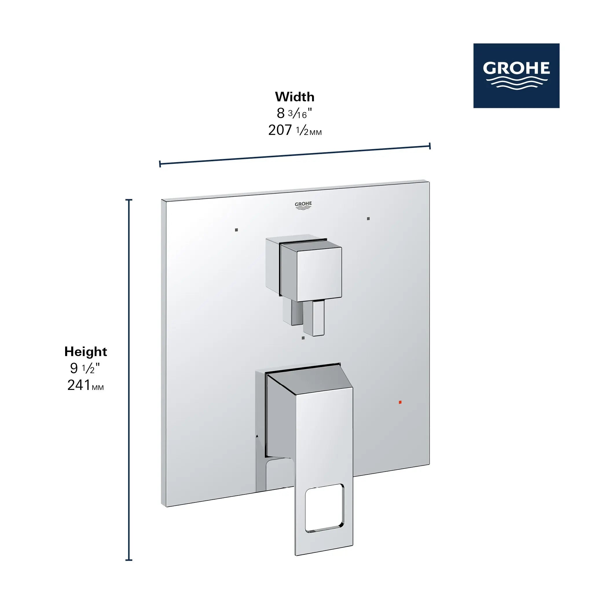 Grohe EUROCUBE TRIM Matte Black 294262430 - Plumbing Market
