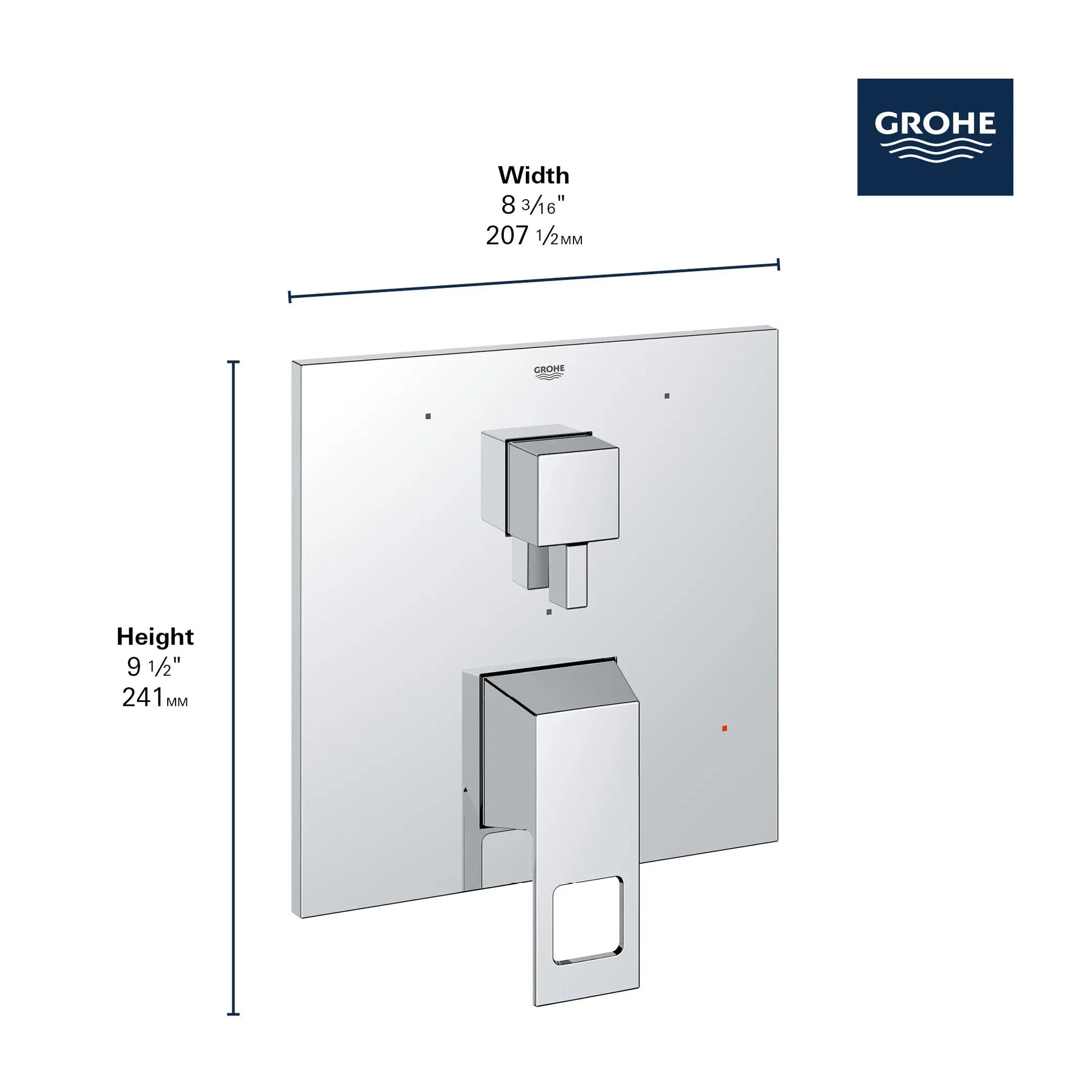 Grohe EUROCUBE TRIM Matte Black 294262430 - Plumbing Market