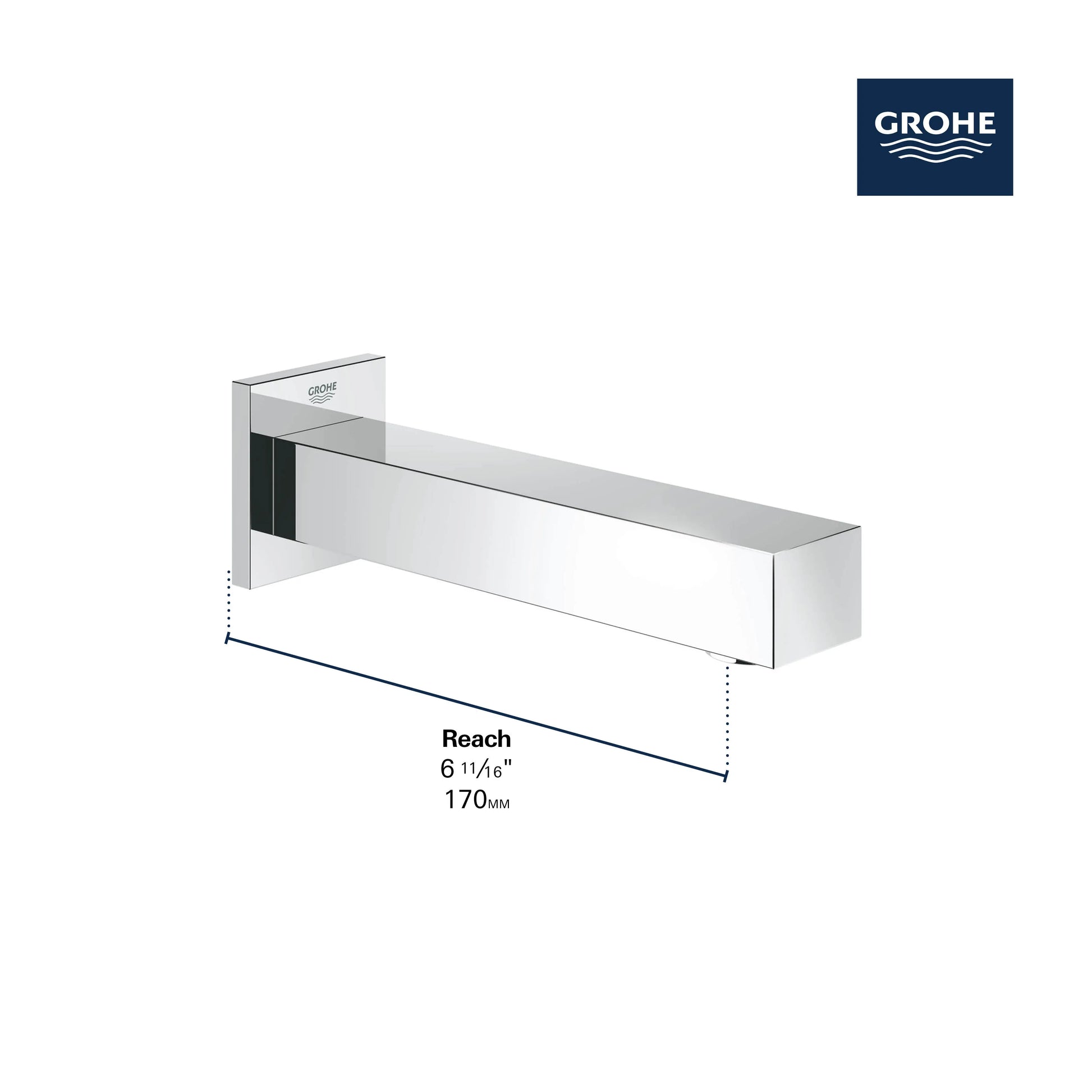Grohe EUROCUBE TUB SPOUT Matte Black 133052430 - Plumbing Market