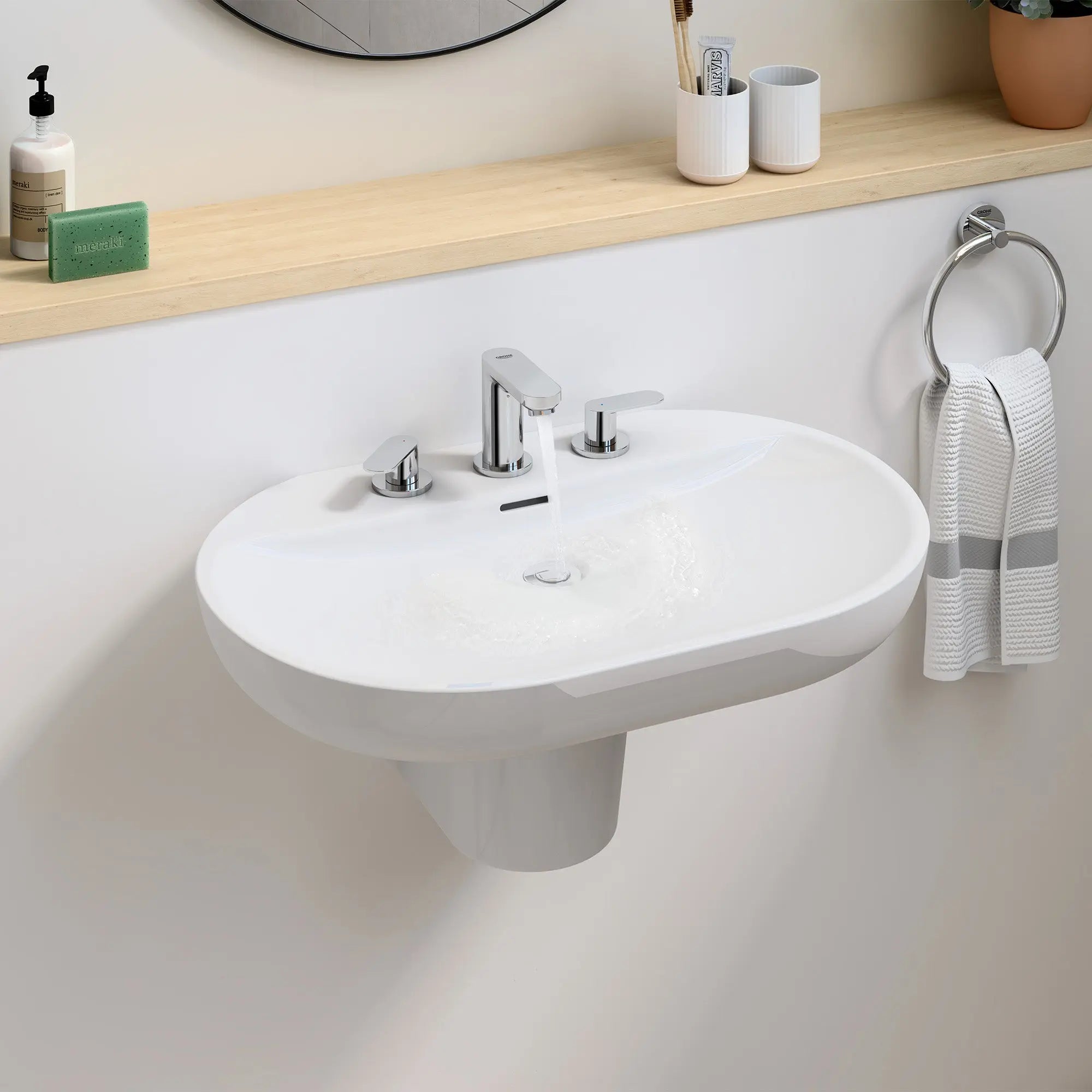 Grohe EUROSMART COSMOPOLITAN 2HDL BASIN 3-H M  Chrome 2019900A - Plumbing Market