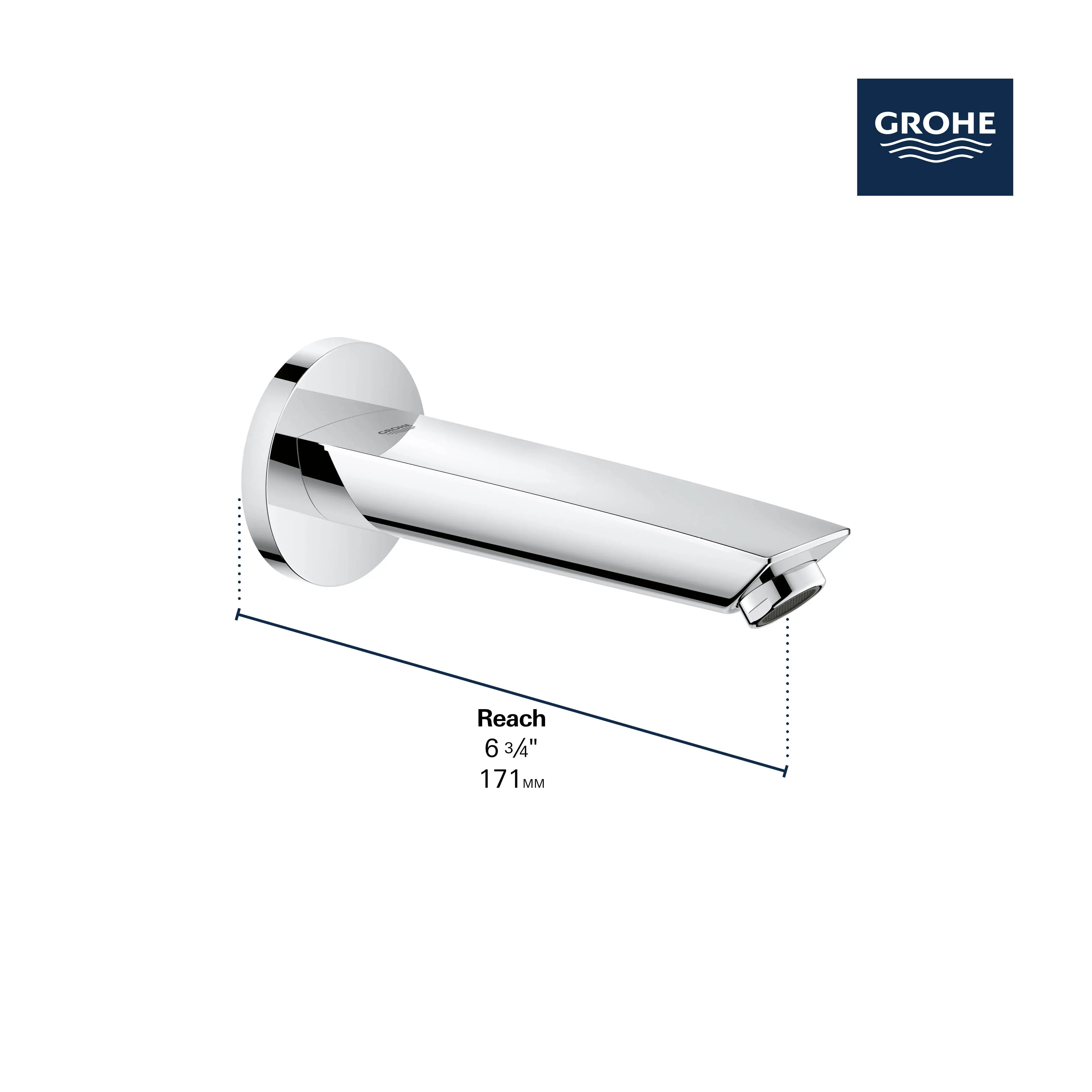 Grohe EUROSMART WALL SPOUT EXP US  Brushed Nickel 13354EN3 - Plumbing Market