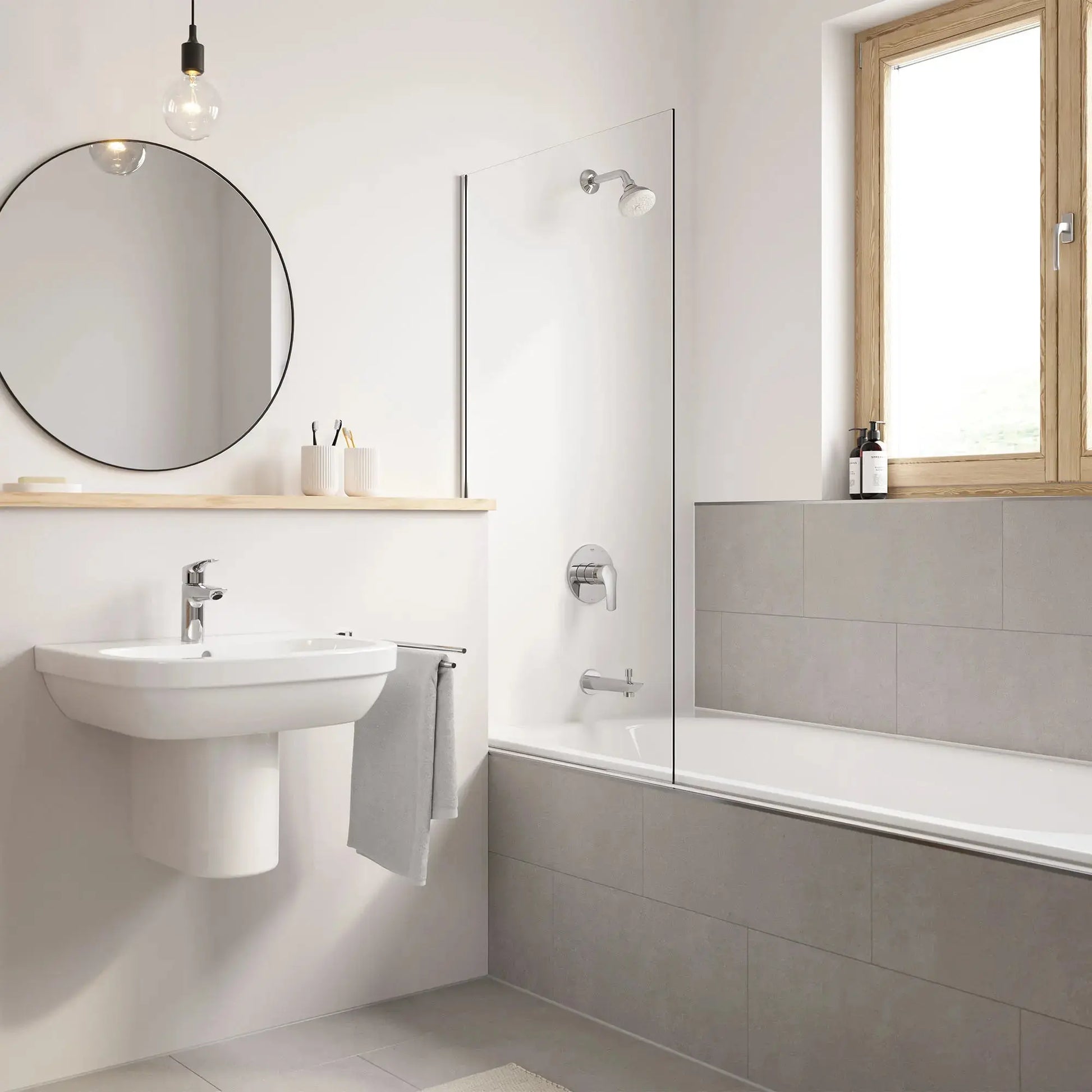 Grohe EUROSMART WALL SPOUT EXP +DIVERTER US  Chrome 13356003 - Plumbing Market