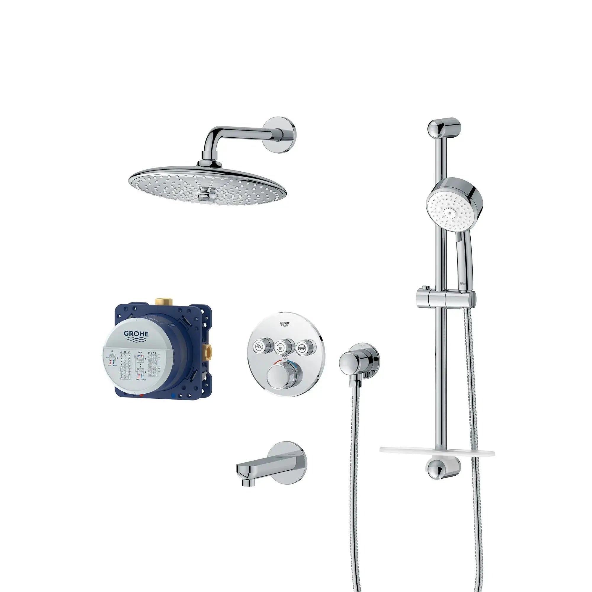 Grohe Eurosmart  Euphoria Smart Control Thermostatic Triple Function Shower Kit - Plumbing Market
