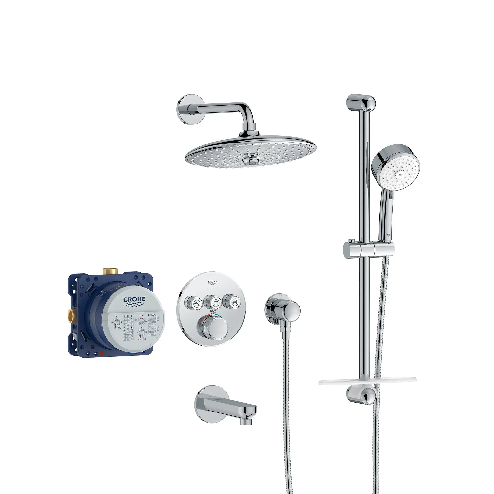 Grohe Eurosmart  Euphoria Smart Control Thermostatic Triple Function Shower Kit - Plumbing Market