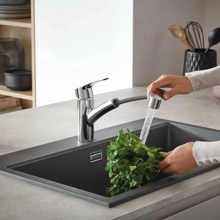 Grohe Eurosmart Single-Handle Dual Spray Pull-Out Kitchen Faucet - Plumbing Market