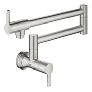 Grohe GROHE ZEDRA 2-HANDLE WALL MOUNT POT FILL  Supersteel 31075DC2 - Plumbing Market
