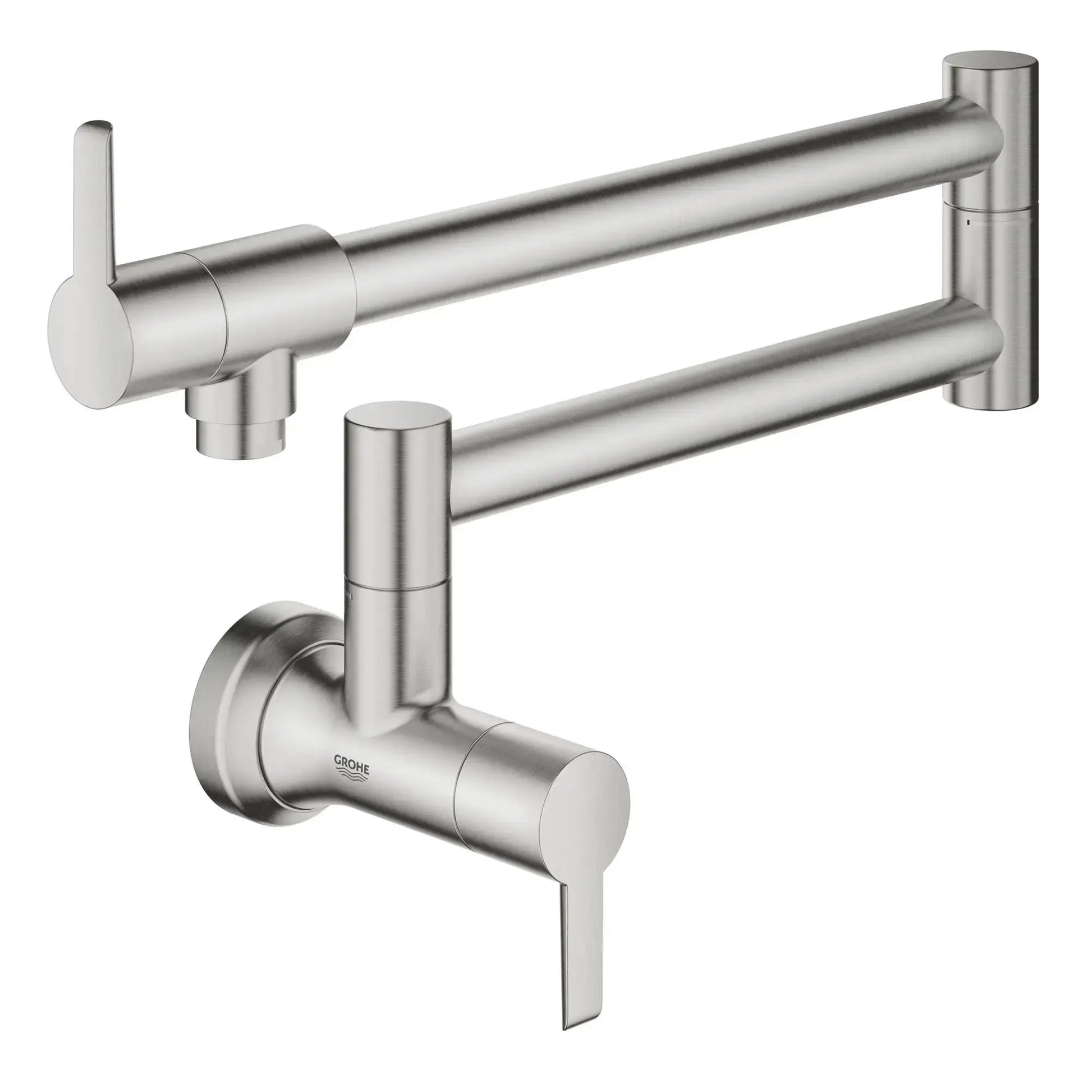 Grohe GROHE ZEDRA 2-HANDLE WALL MOUNT POT FILL  Supersteel 31075DC2 - Plumbing Market