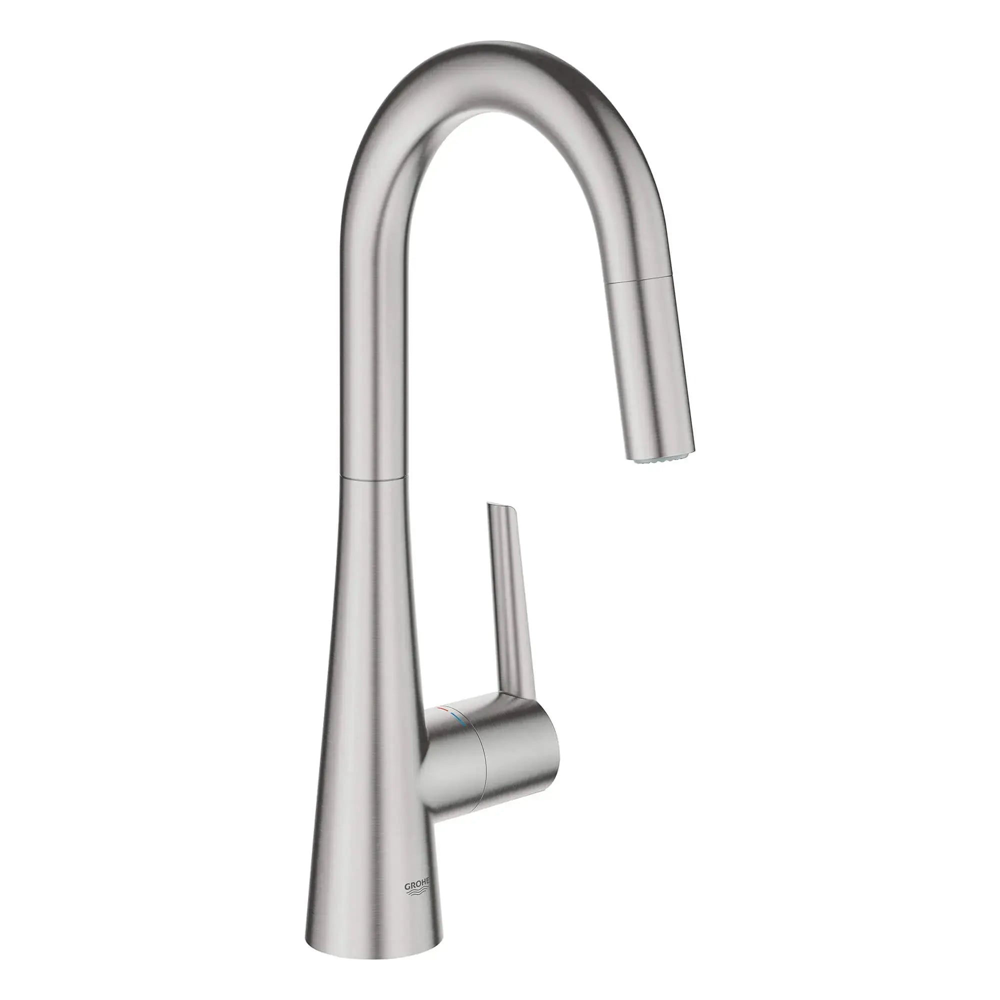 Grohe GROHE ZEDRA PULL-DOWN PREP DUAL SPRAY  Supersteel 32283DC3 - Plumbing Market