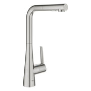 Grohe GROHE ZEDRA PULL-OUT KITCHEN DUAL SPRAY  Supersteel 33893DC2 - Plumbing Market