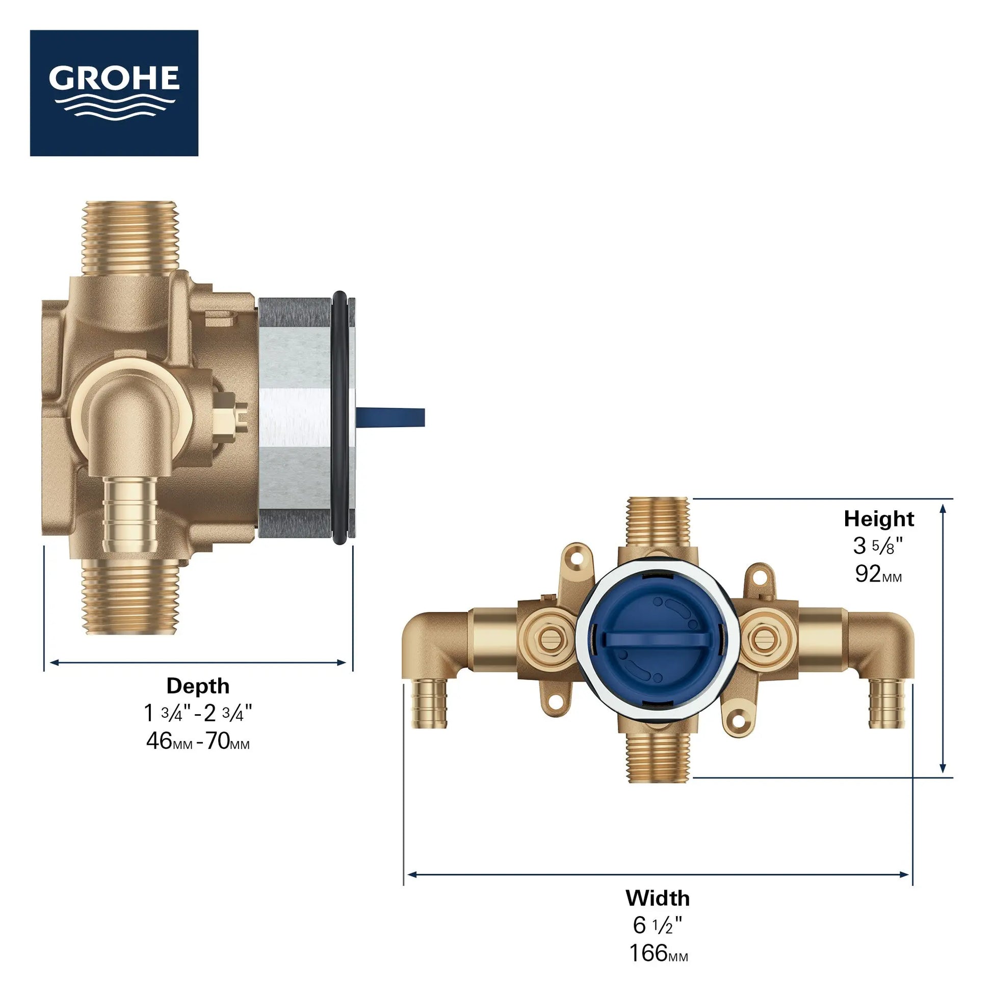Grohe GROHSF 3.0 PBV RGH W SS-ELB-PEX CRMP  No Finish 35115000 - Plumbing Market