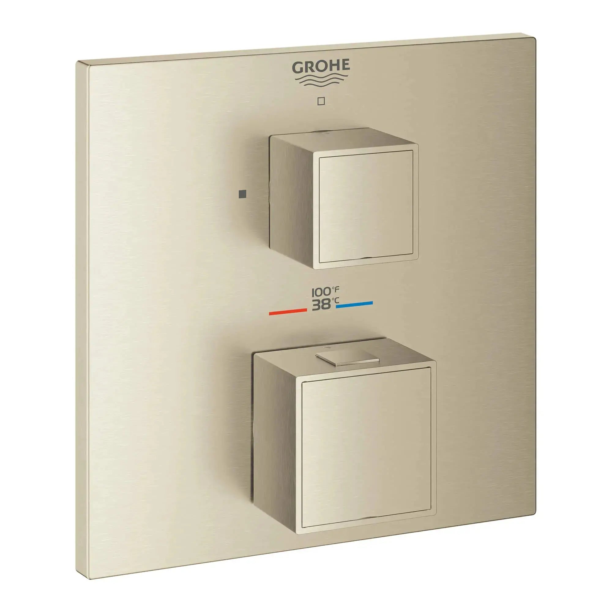 Grohe GROHTHERM CUBE DUAL FUNC THM TRIM  Brushed Nickel 24158EN0 - Plumbing Market