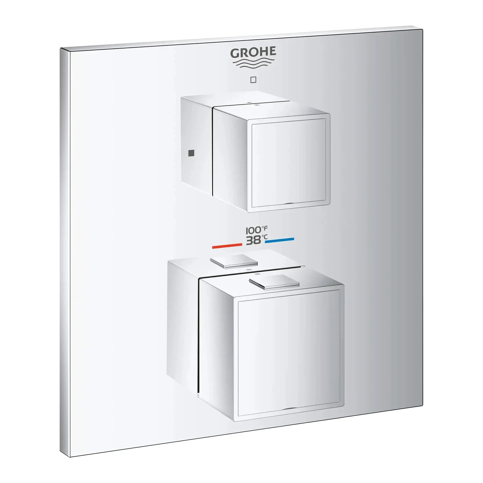 Grohe GROHTHERM CUBE DUAL FUNC THM TRIM  Chrome 24158000 - Plumbing Market