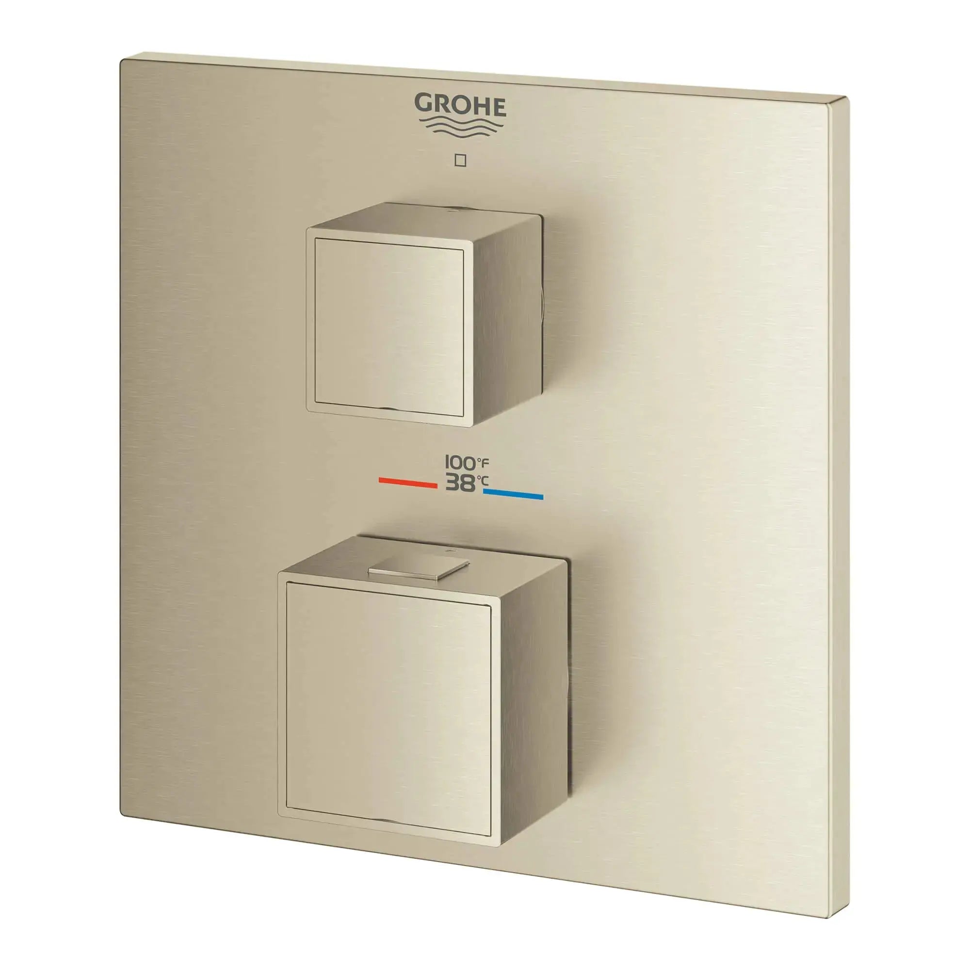 Grohe GROHTHERM CUBE SINGLE FUNC THM TRIM  Brushed Nickel 24157EN0 - Plumbing Market