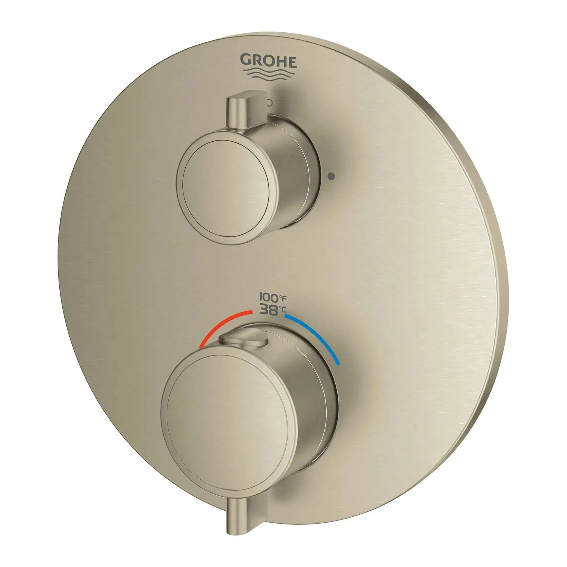 Grohe GROHTHERM ROUND DUAL FUNC THM TRIM  Brushed Nickel 24133EN0 - Plumbing Market