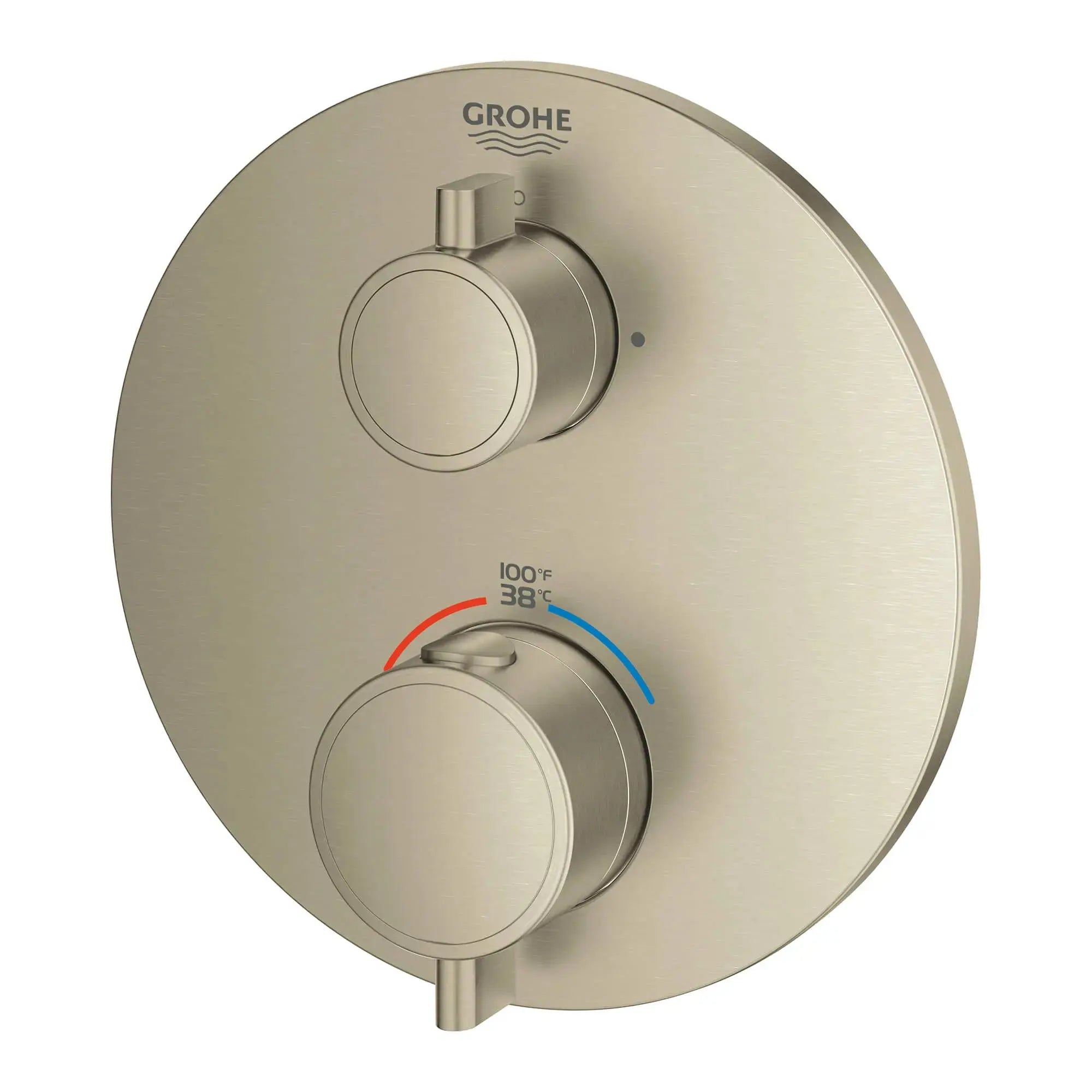 Grohe GROHTHERM ROUND DUAL FUNC THM TRIM  Brushed Nickel 24133EN0 - Plumbing Market