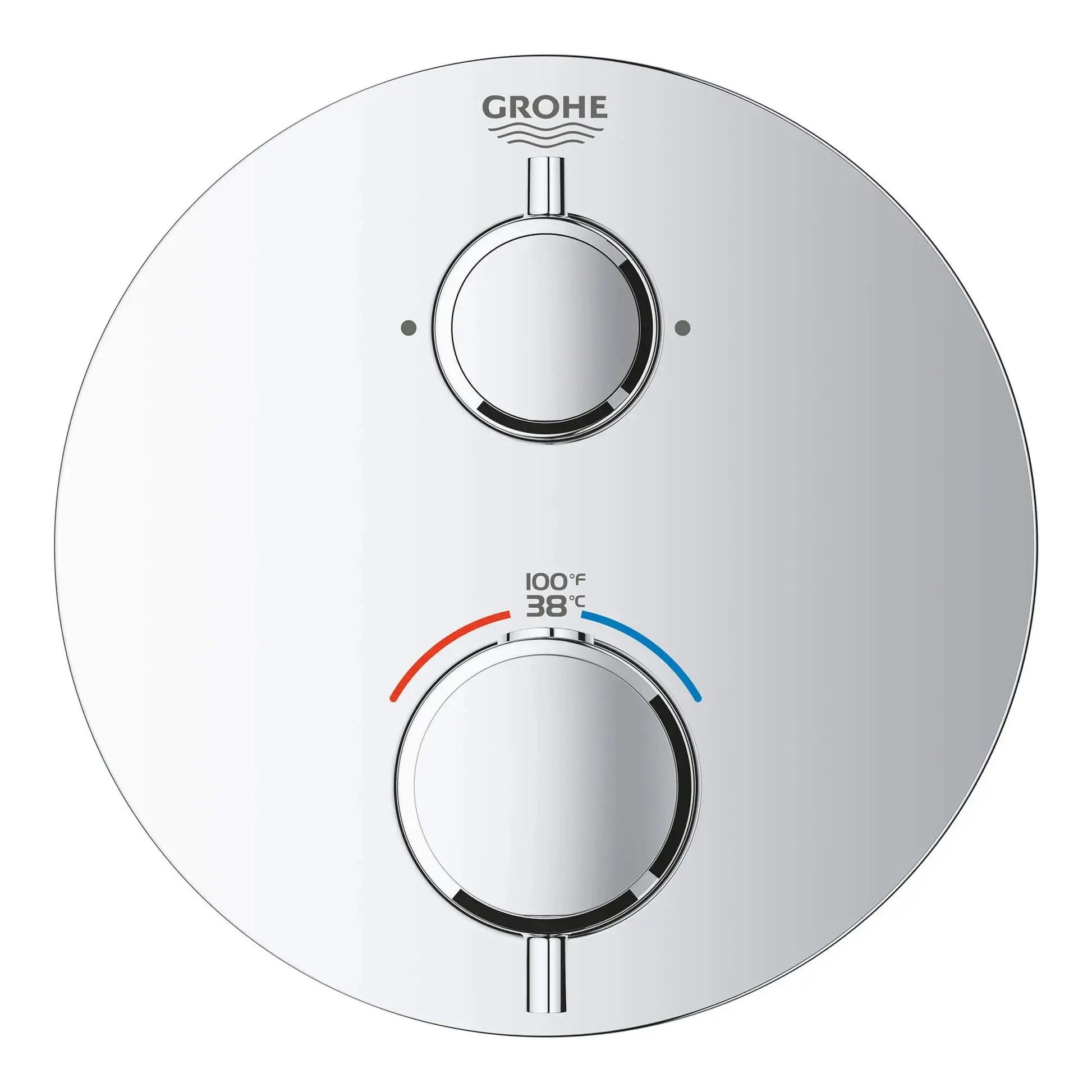 Grohe GROHTHERM ROUND DUAL FUNC THM TRIM  Chrome 24133000 - Plumbing Market