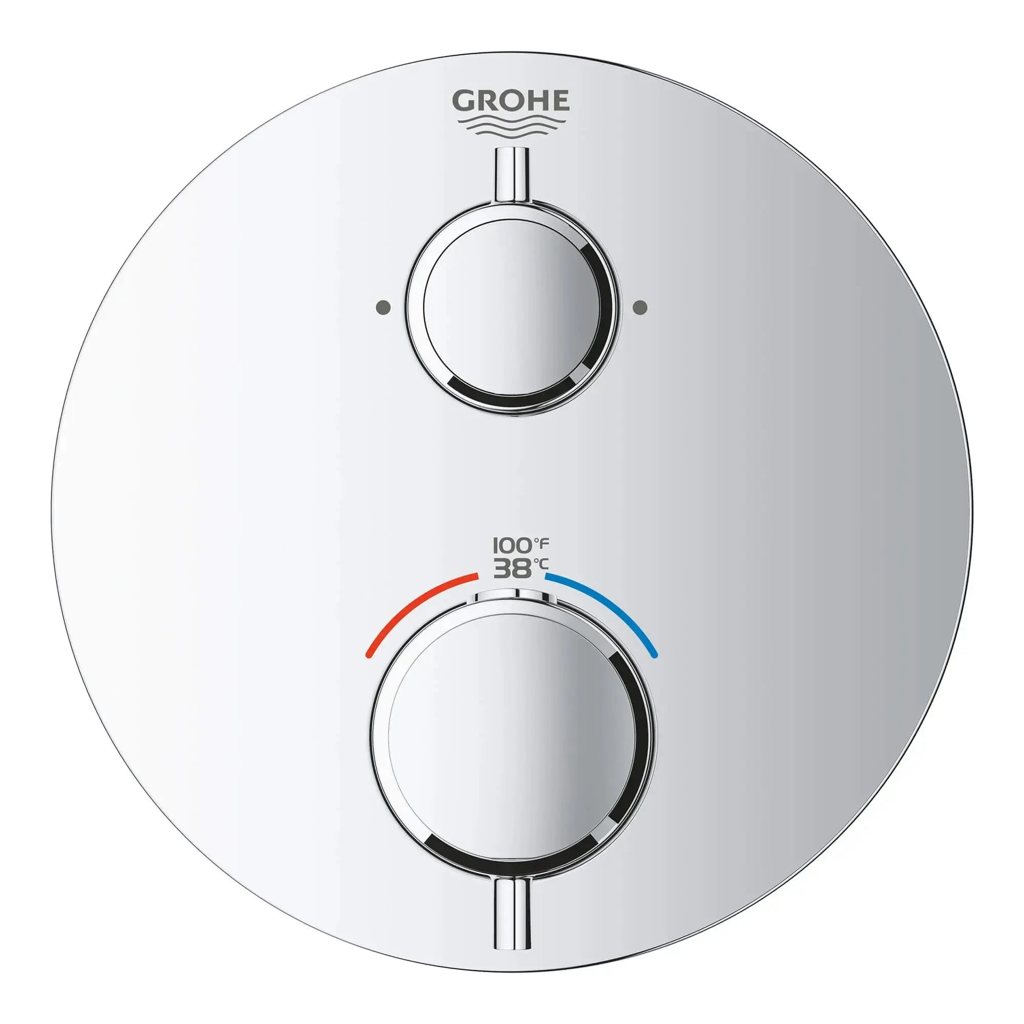 Grohe GROHTHERM ROUND DUAL FUNC THM TRIM  Chrome 24133000 - Plumbing Market