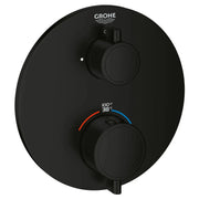 Grohe GROHTHERM ROUND DUAL FUNC THM TRIM Matte Black 241332430 - Plumbing Market